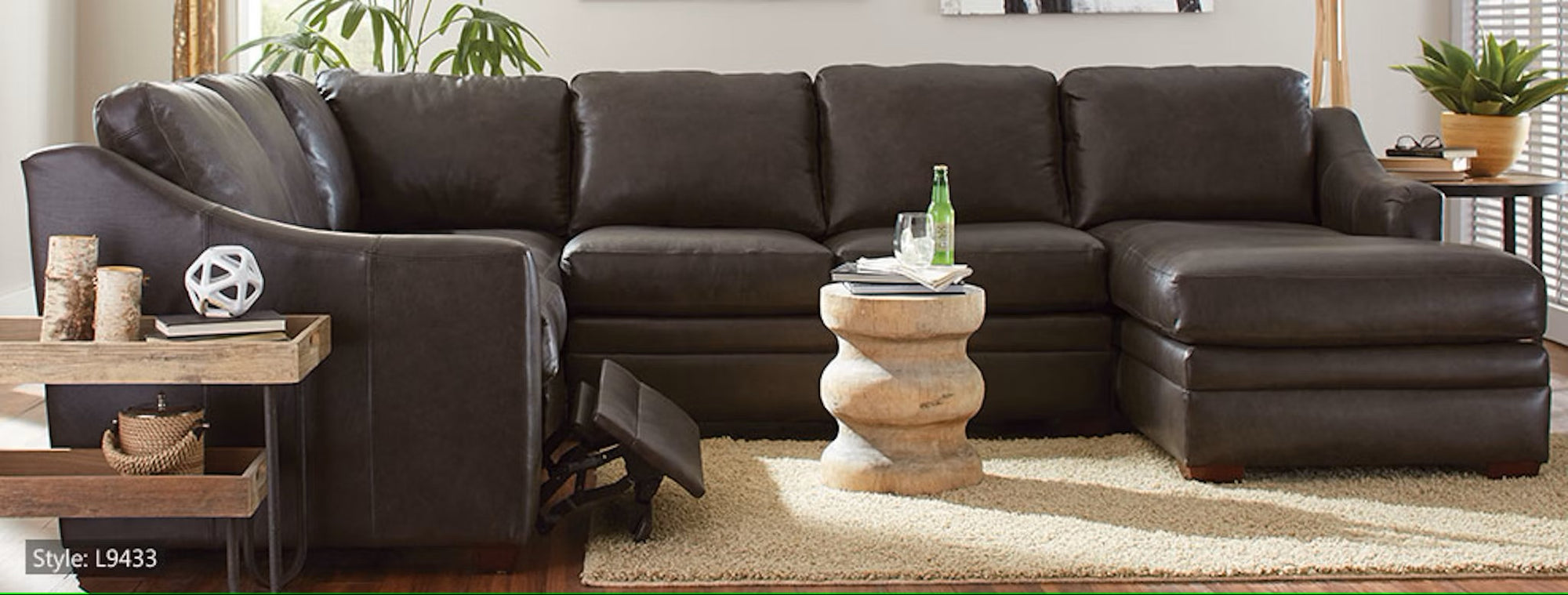 Craftmaster Customizable Leather  L-9 Sectional