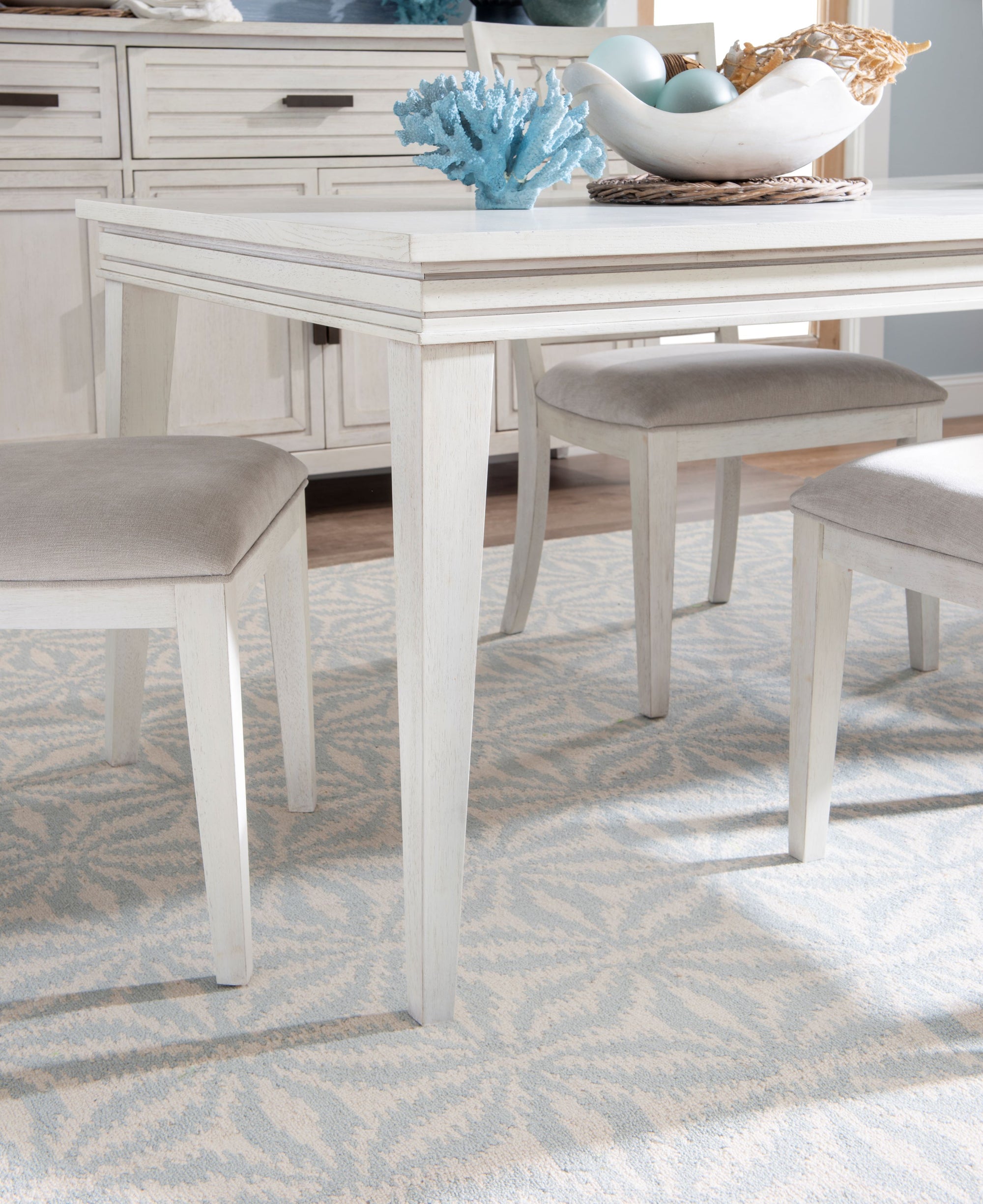 Coastal White Dining Set 7-Pc Extendable (74-92&quot;)