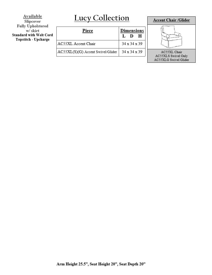 Lucy Customizable Accent Chair or Swivel Glider Chair