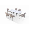 Gray Cintra Marble 7pc Extendable 64-79&quot; Dining Set
