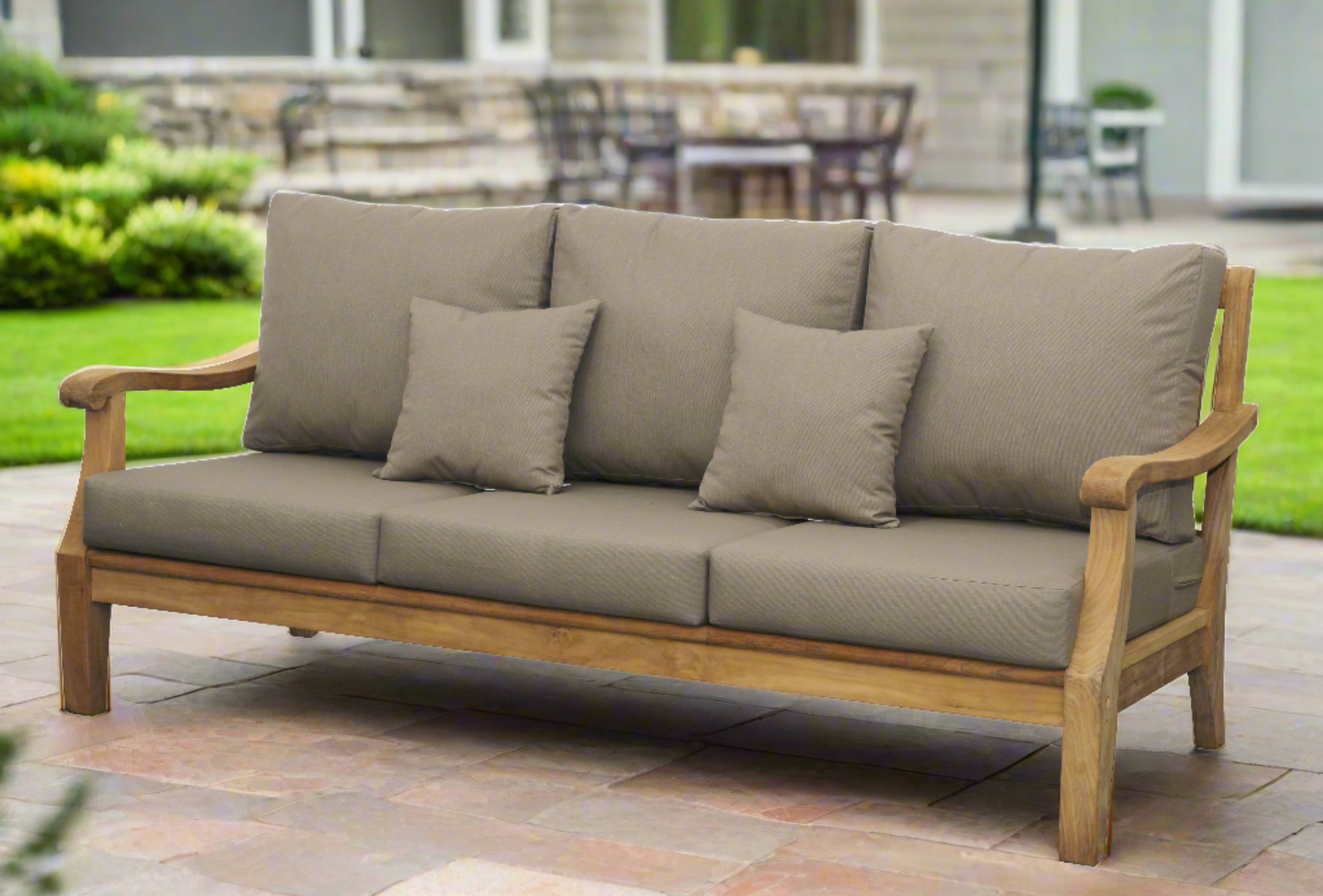 Bermuda Teak 3pc Outdoor Patio Seating Set