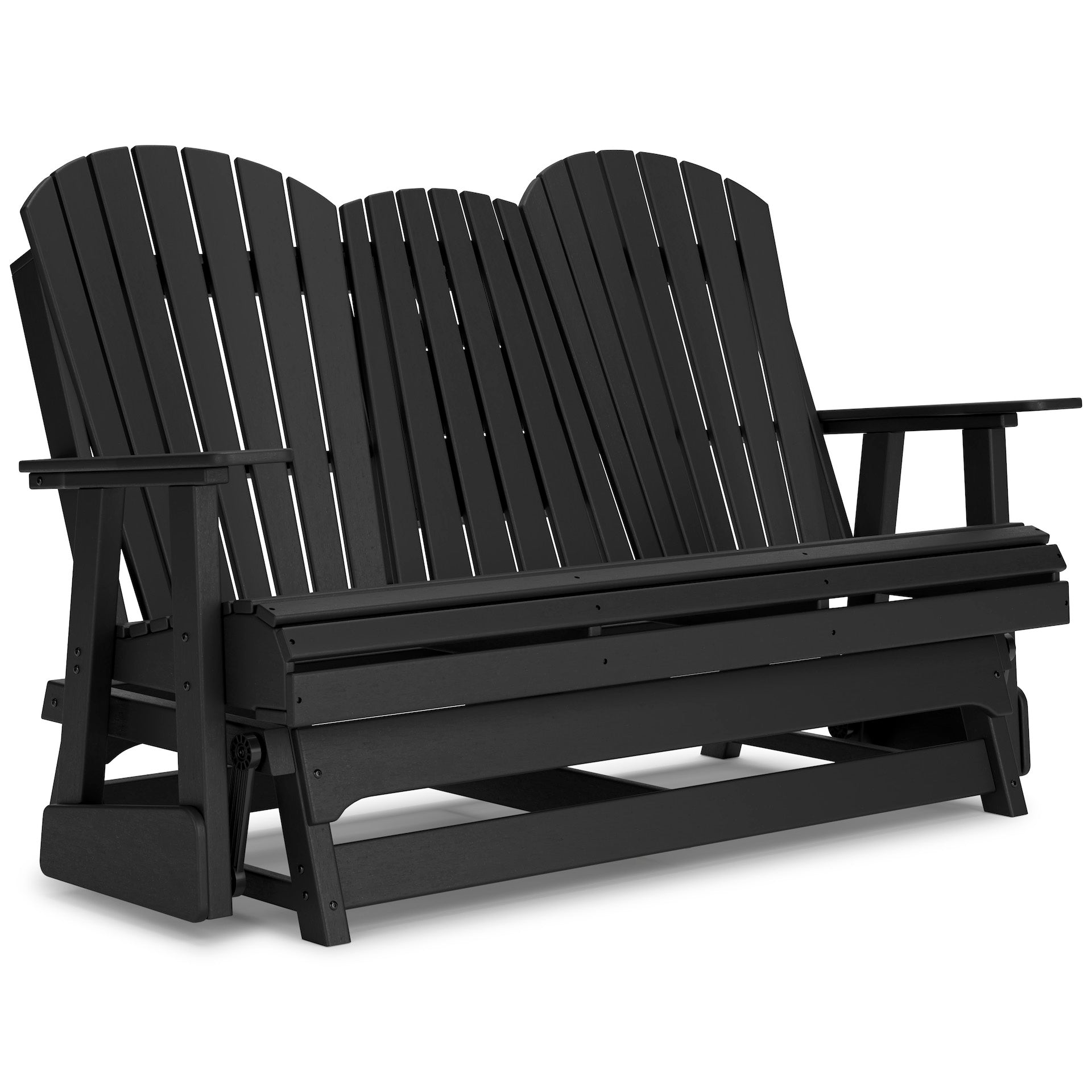 Poly Black 2-Piece Outdoor Swivel Glider Seating Set