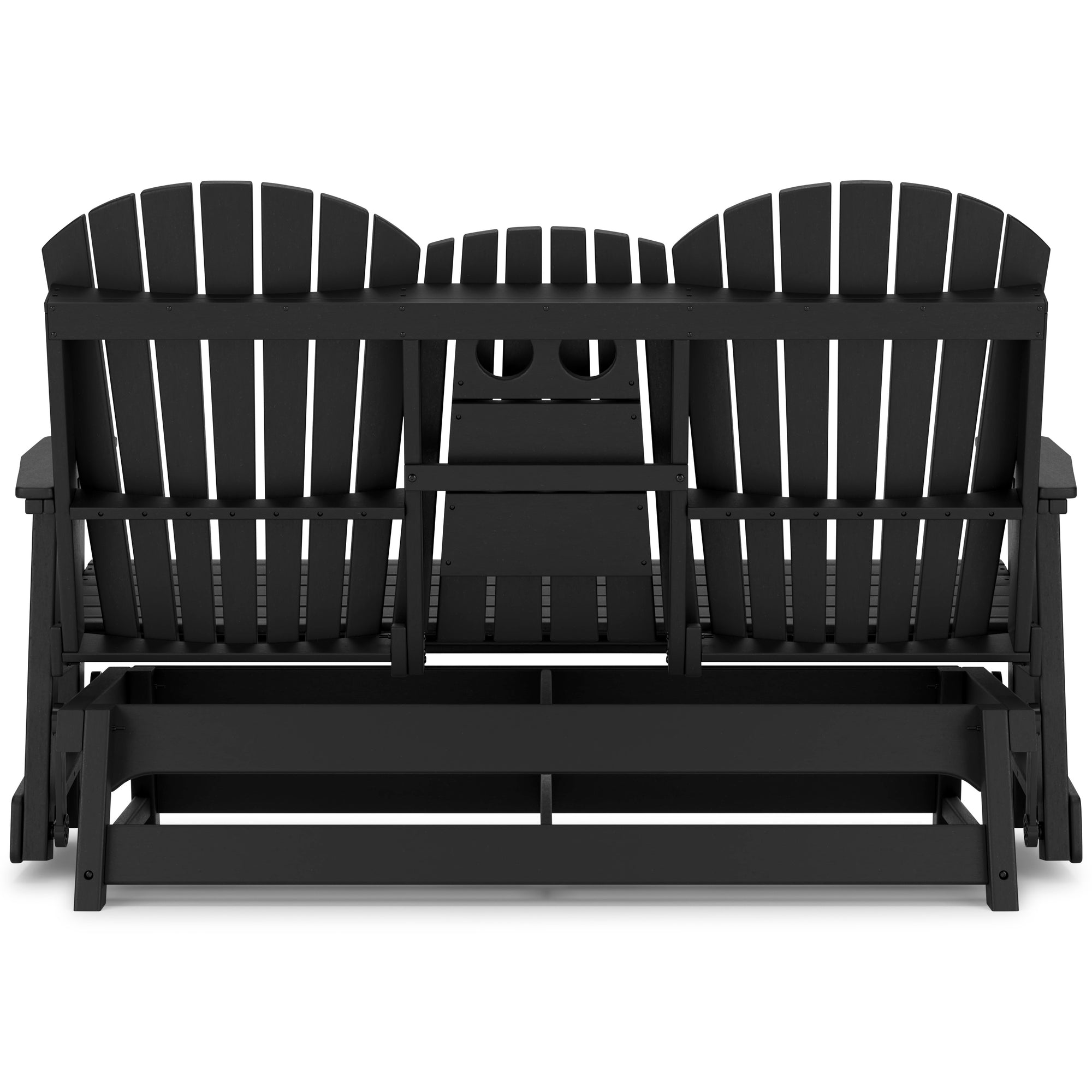 Poly Black Outdoor 67&quot; Swivel Glider Loveseat