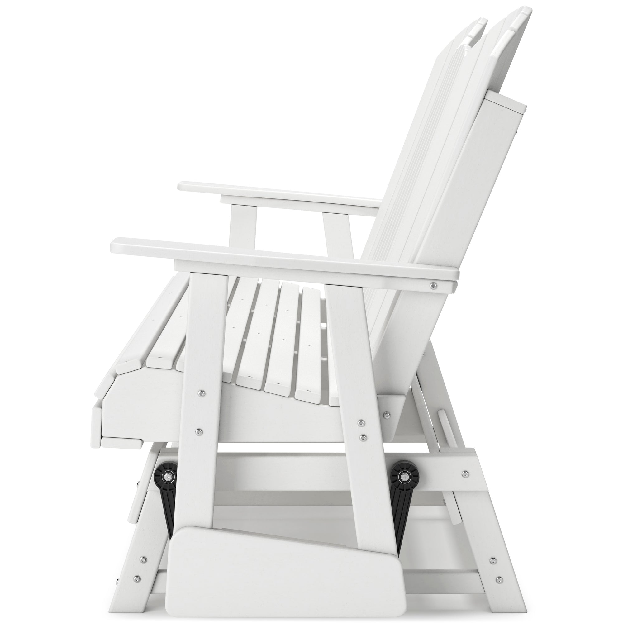 Poly White Outdoor 67&quot; Swivel Glider Loveseat