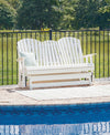 Poly White Outdoor Swivel Glider Chair
