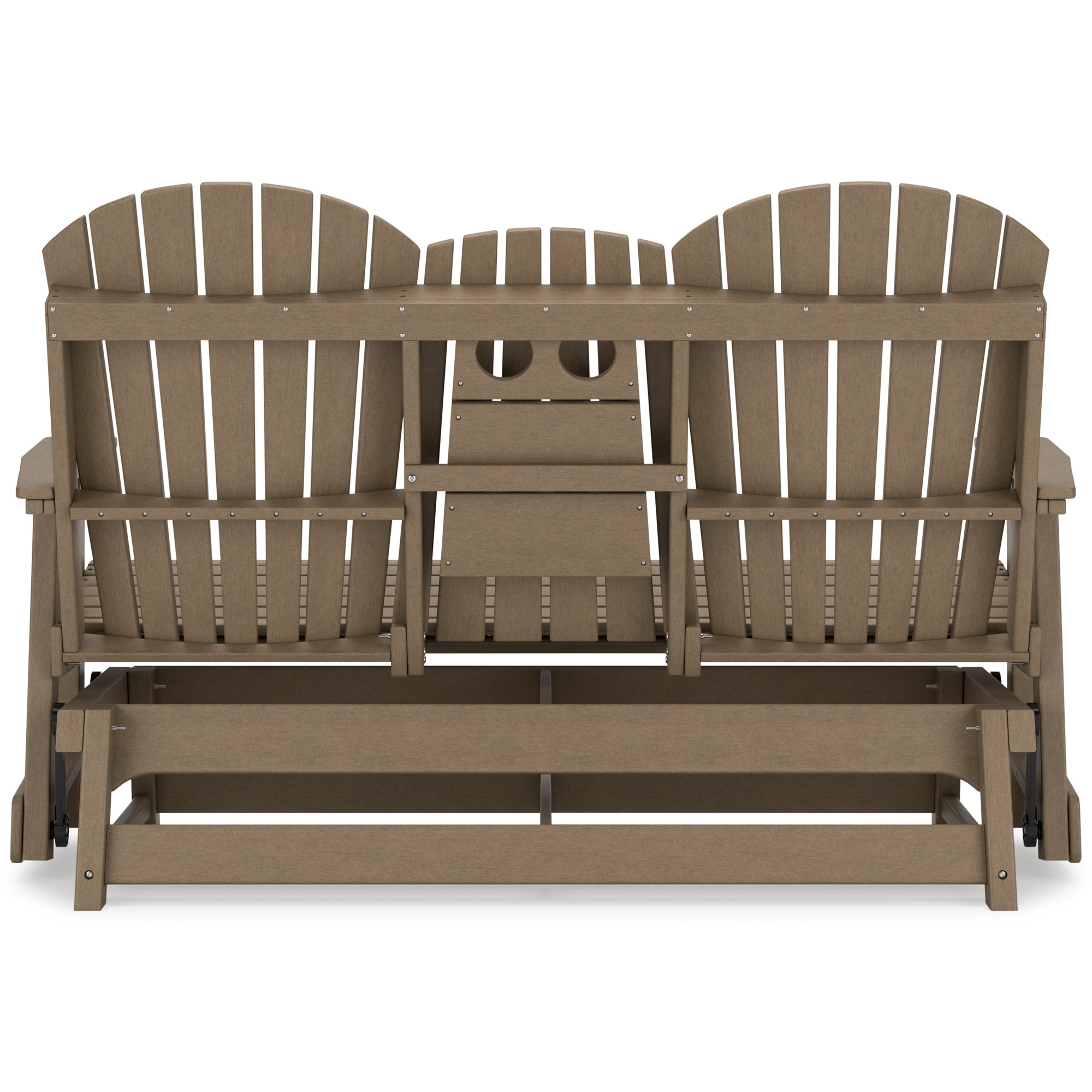 Poly Driftwood Outdoor 67&quot; Swivel Glider Loveseat