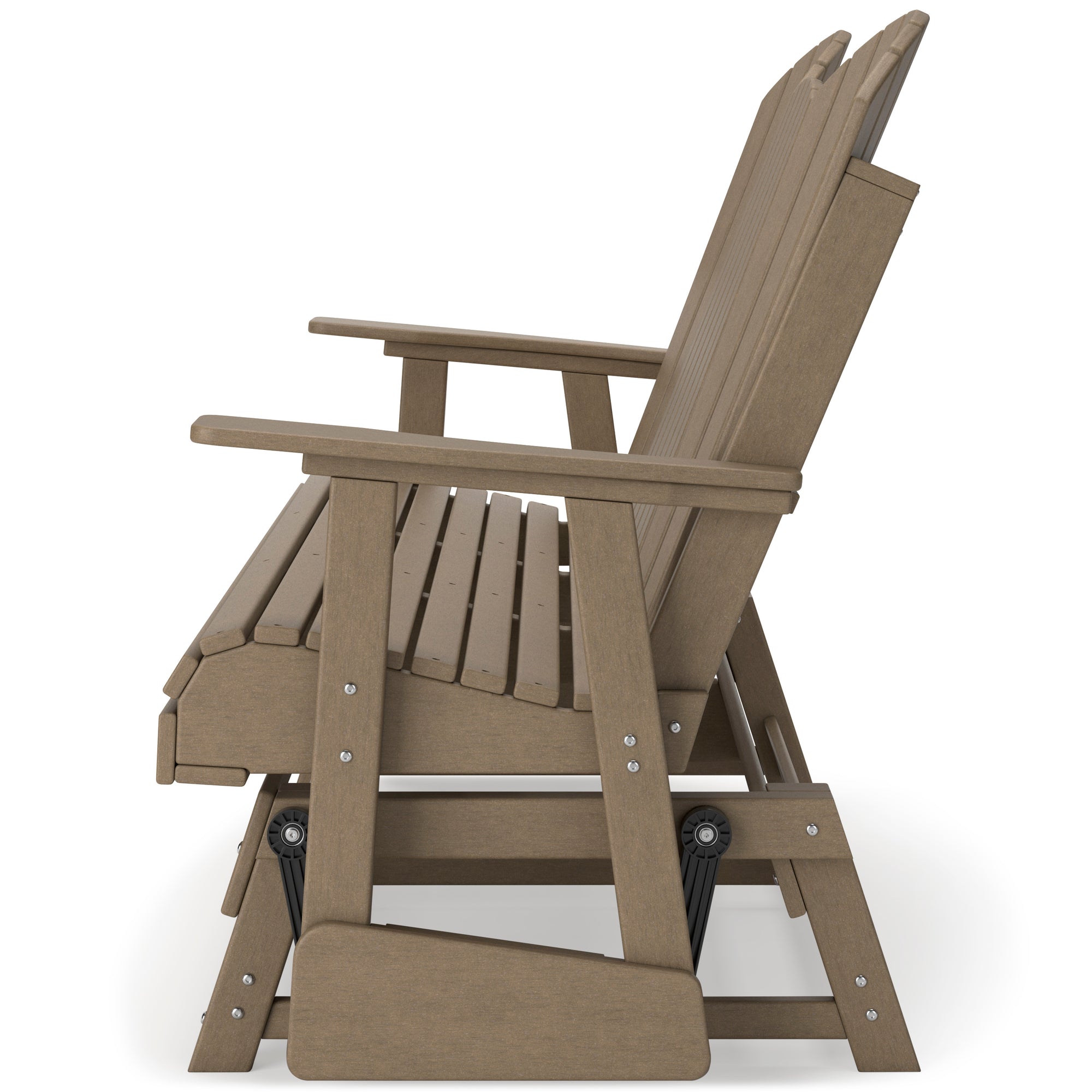 Poly Driftwood Outdoor 67&quot; Swivel Glider Loveseat