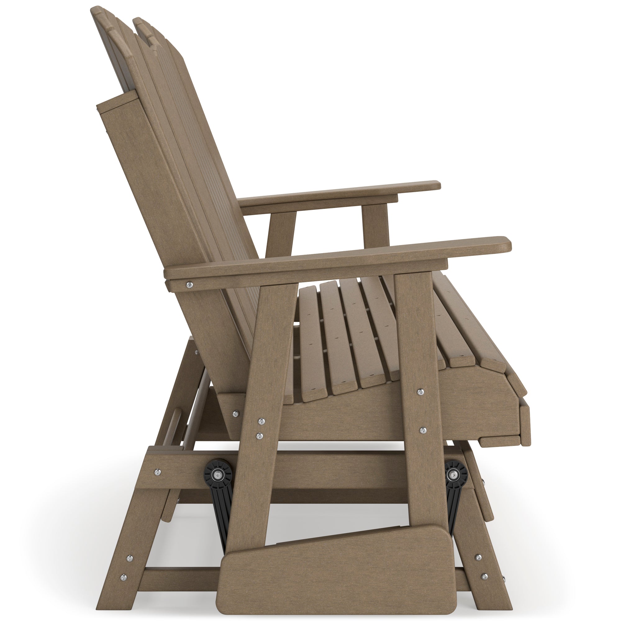 Poly Driftwood Outdoor 67&quot; Swivel Glider Loveseat