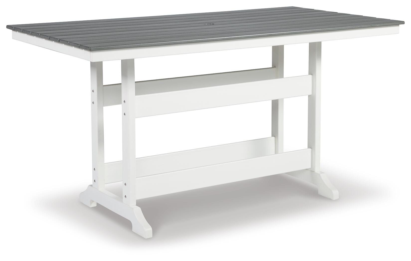 Poly Grey &amp; White Two-Tone 72" Outdoor Counter Height Dining Table