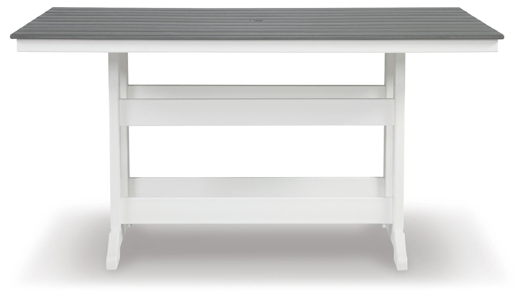 Poly Grey &amp; White Two-Tone 72" Outdoor Counter Height Dining Table