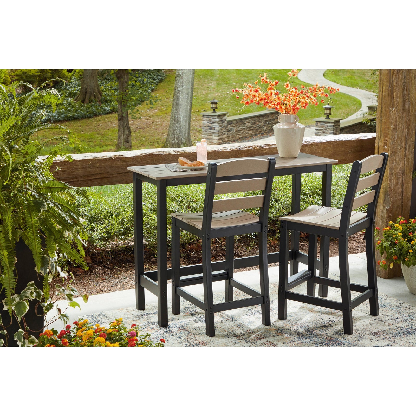 Poly Console  3-Pc Outdoor Bar Set (Counter Height Table +2 Stools)