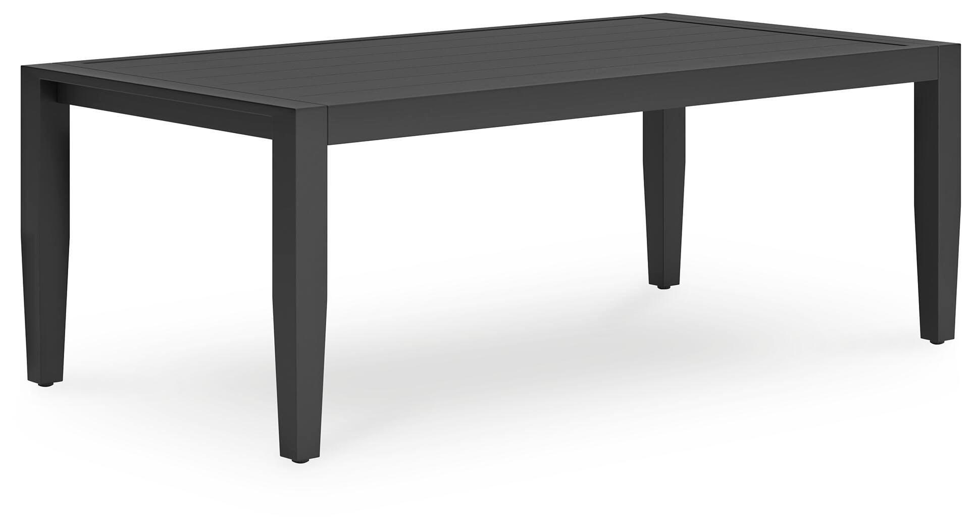Black Woven 48" Outdoor Rectangular Coffee Table