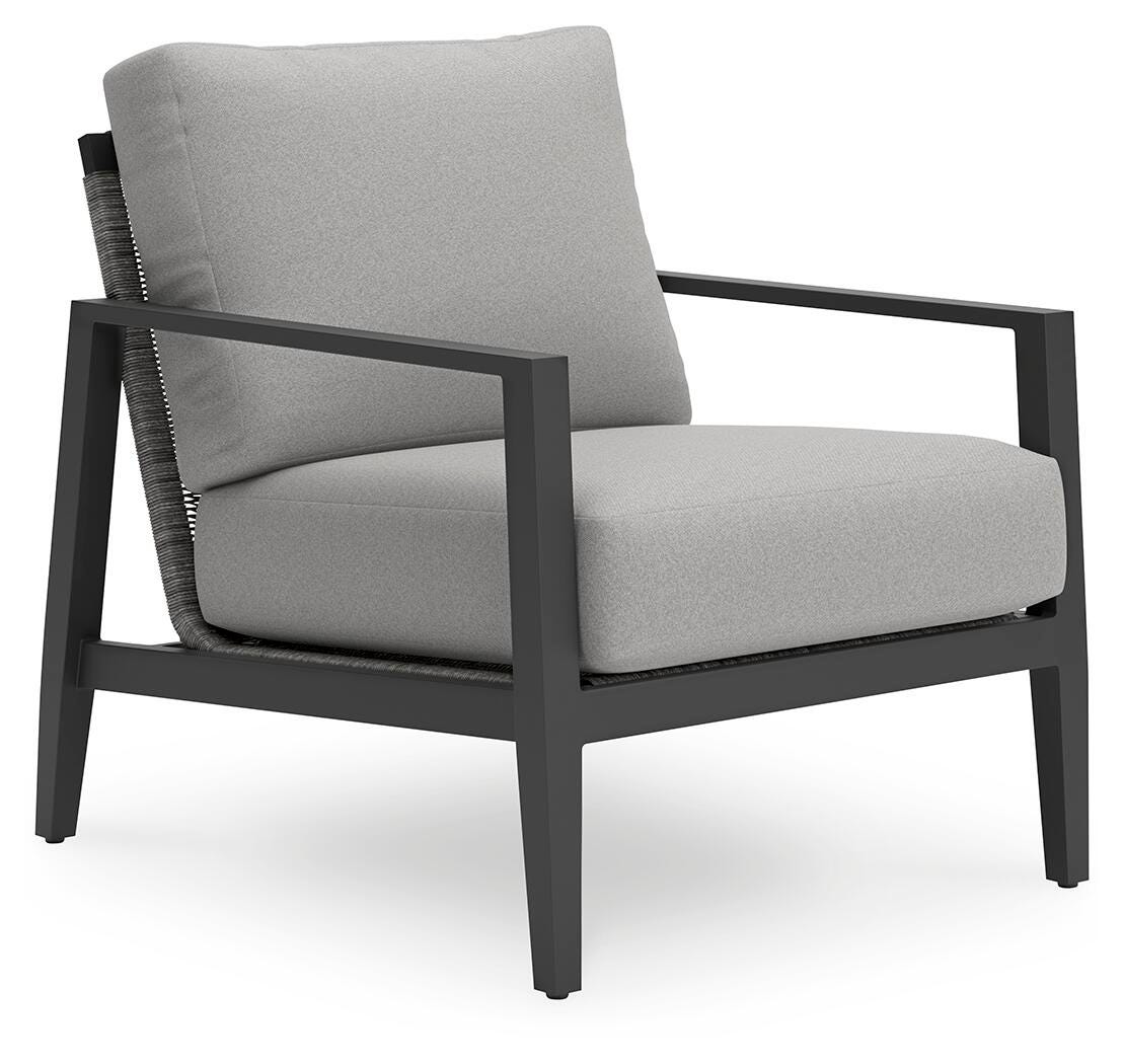 Black Woven Outdoor Club Chair