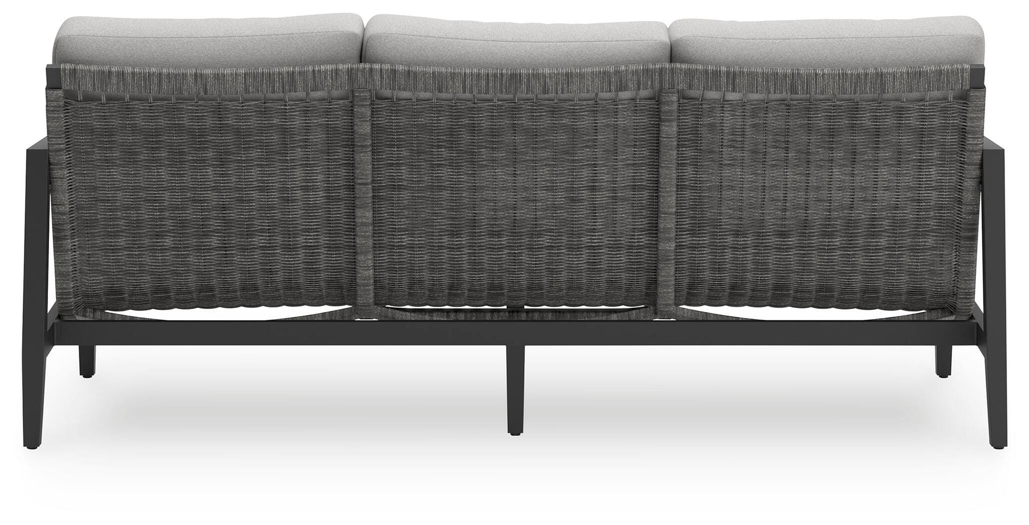 Black Woven Outdoor 78" Sofa