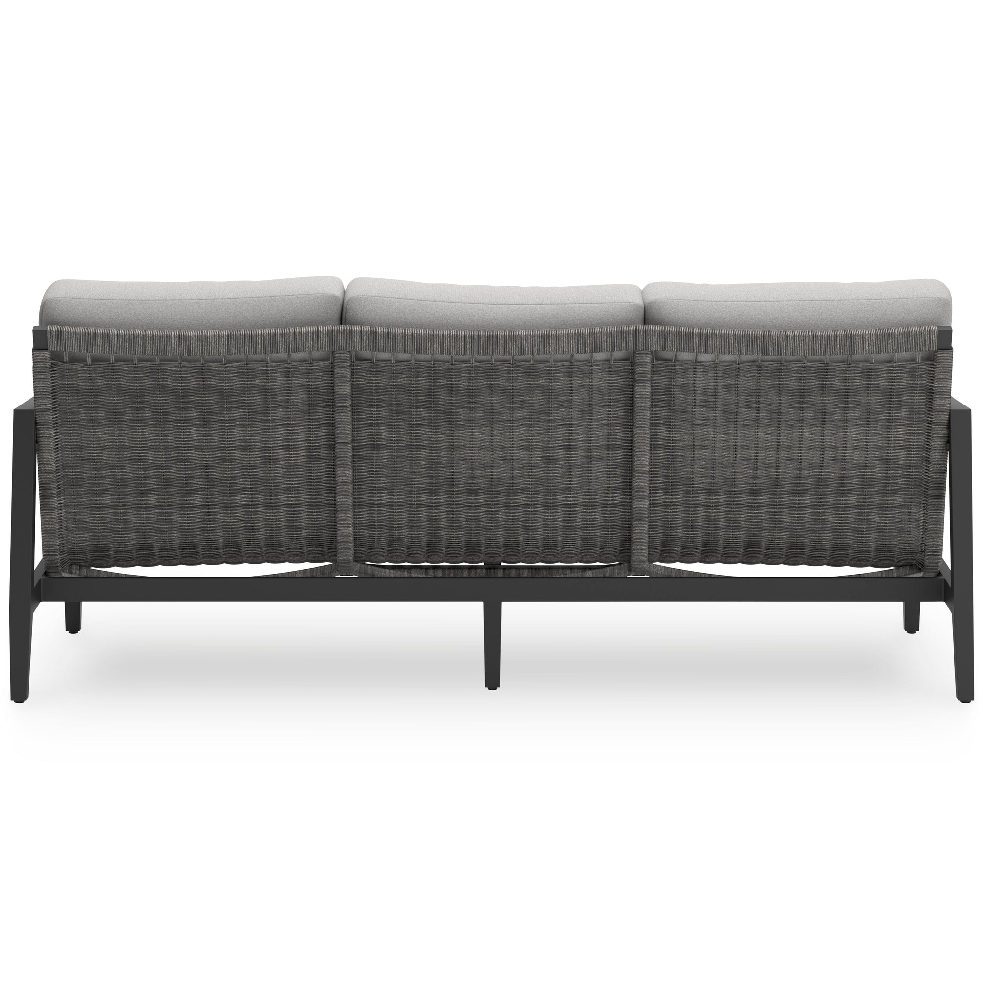 Black Woven 4-Pc Outdoor Seating Set (Sofa +2 Club Chairs +Coffee Table)