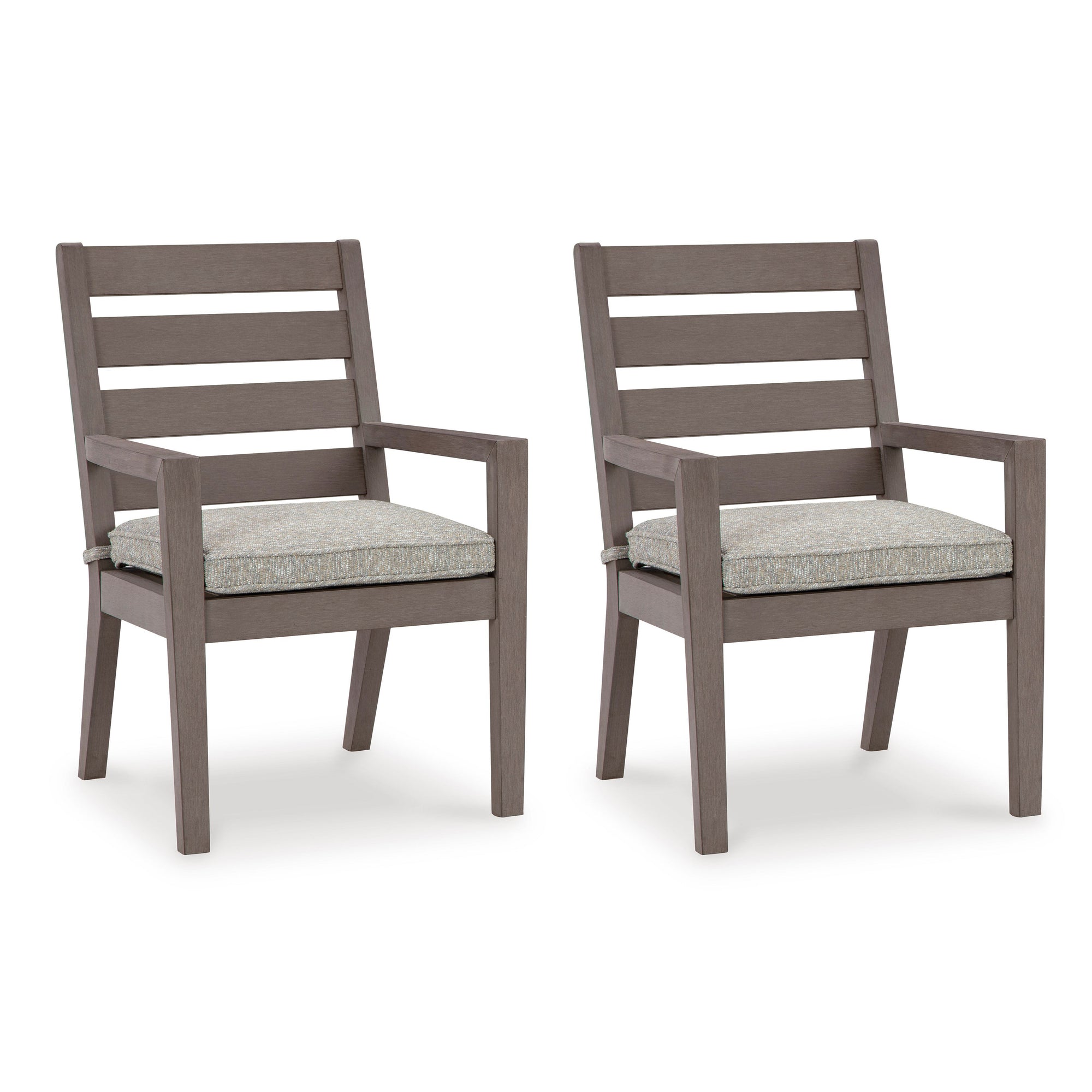 Poly Teak Taupe Outdoor Dining Chairs &amp; Benches