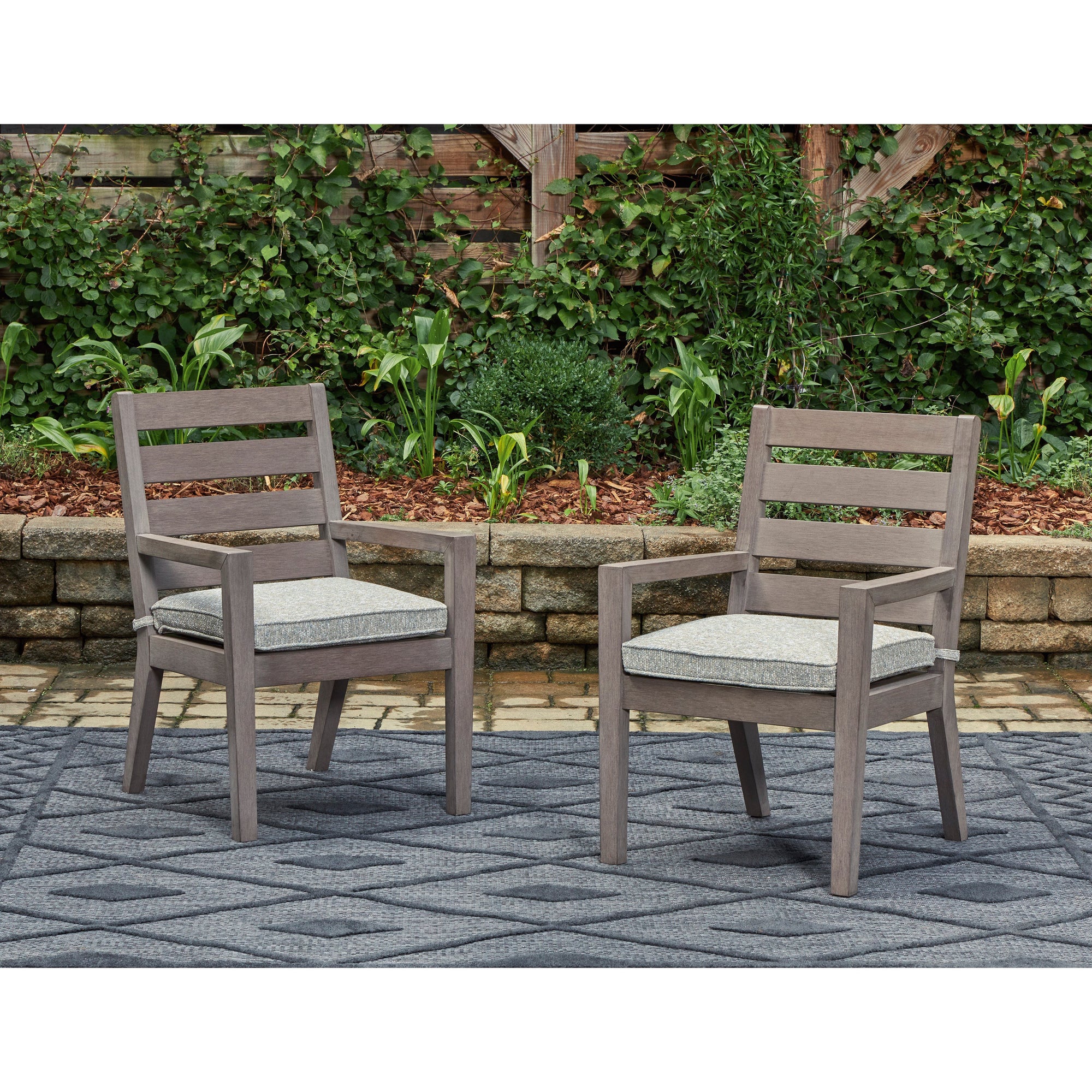 Poly Teak Taupe Outdoor Dining Chairs & Benches