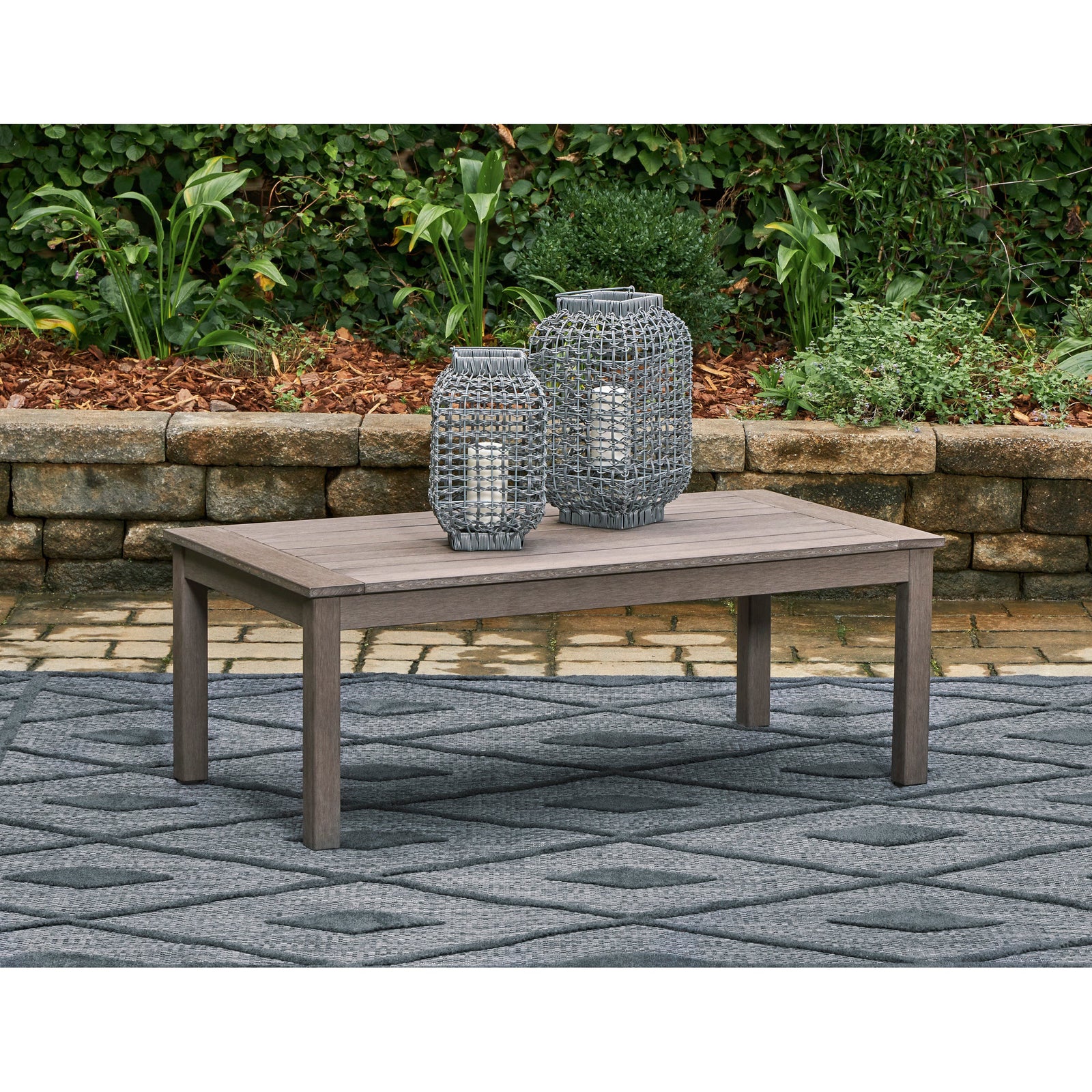 Poly Teak Taupe 48" Outdoor Coffee Table