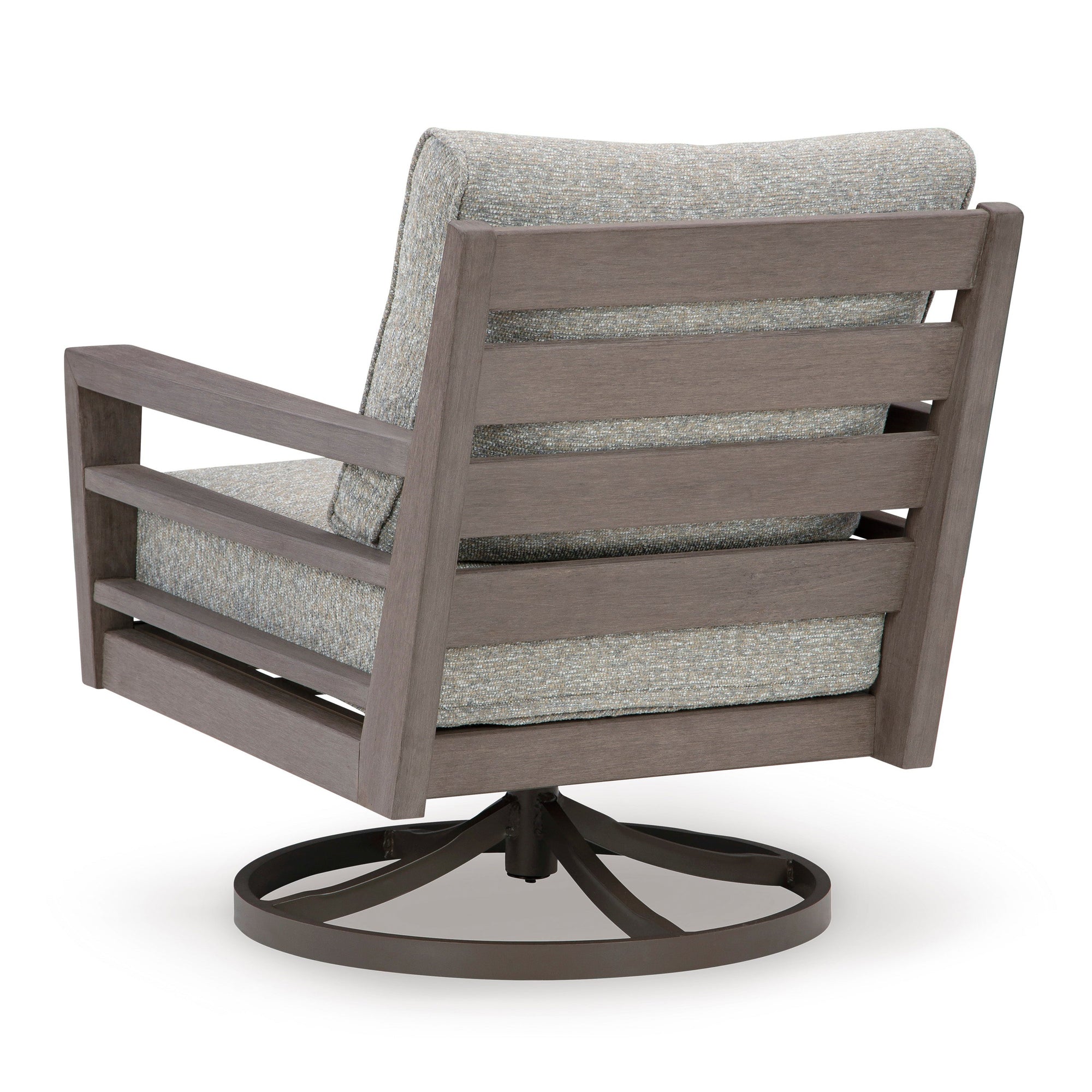 Poly Teak Taupe Swivel Rocker Club Chair