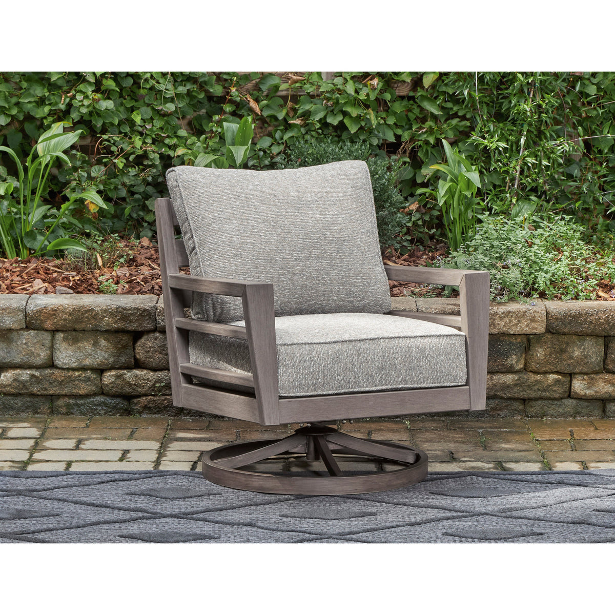 Poly Teak Taupe Swivel Rocker Club Chair - Peter Andrews Furniture