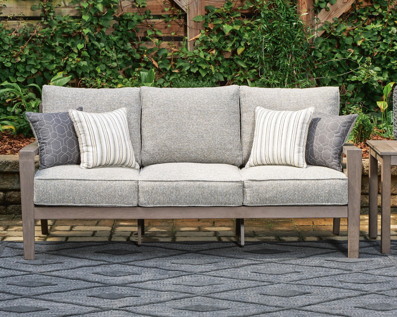 Poly Teak Taupe Outdoor 79" Sofa