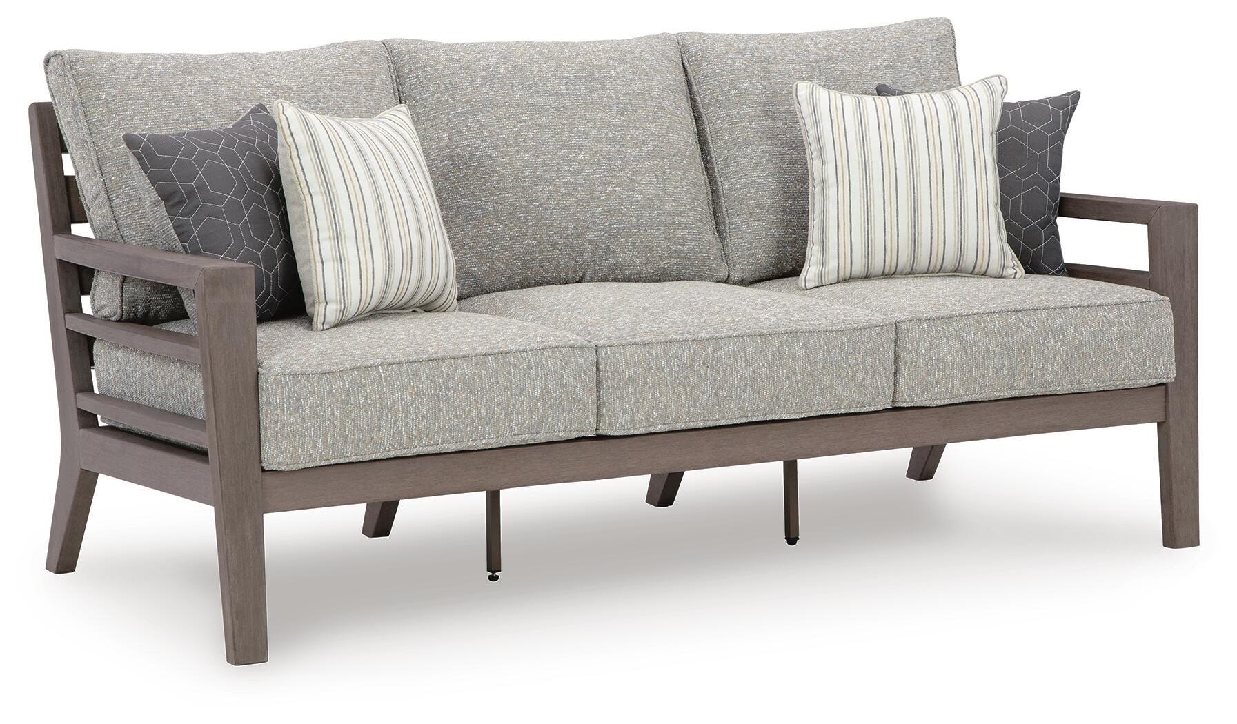 Poly Teak Taupe Outdoor 79" Sofa