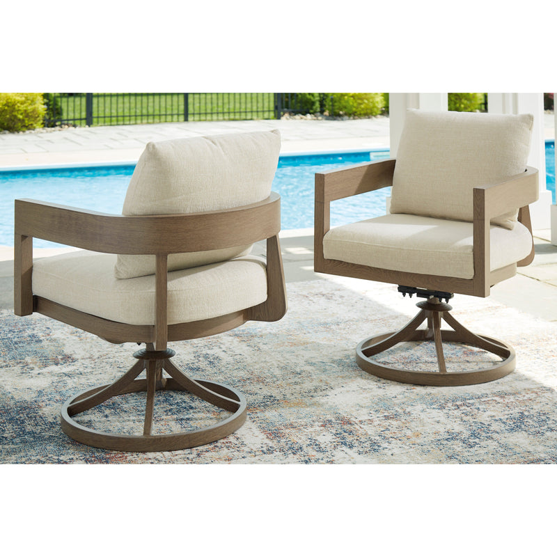 Modern Curve Outdoor Swivel Armchair
