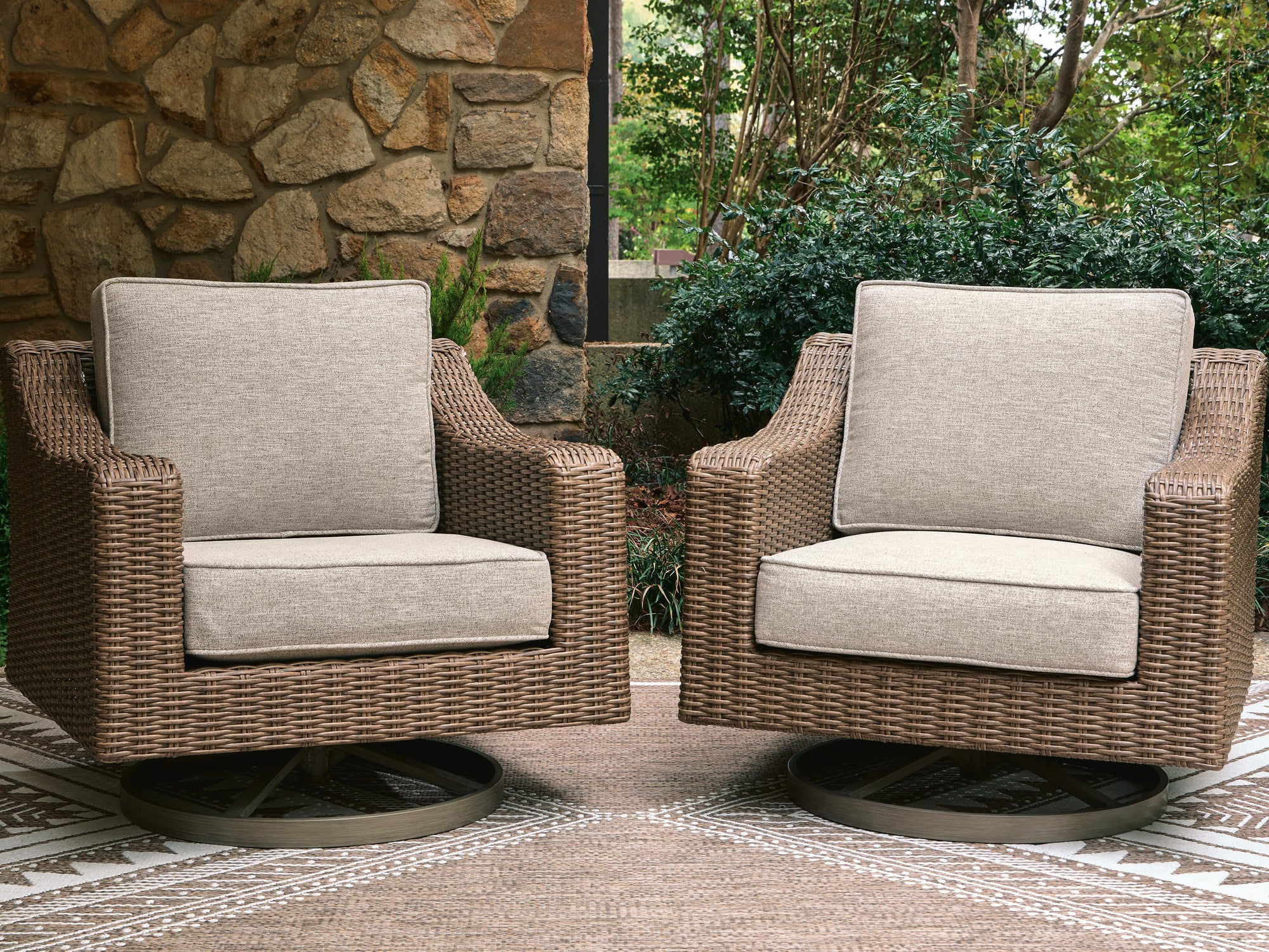 Fire Island Mist* Outdoor Swivel Rocker Chair
