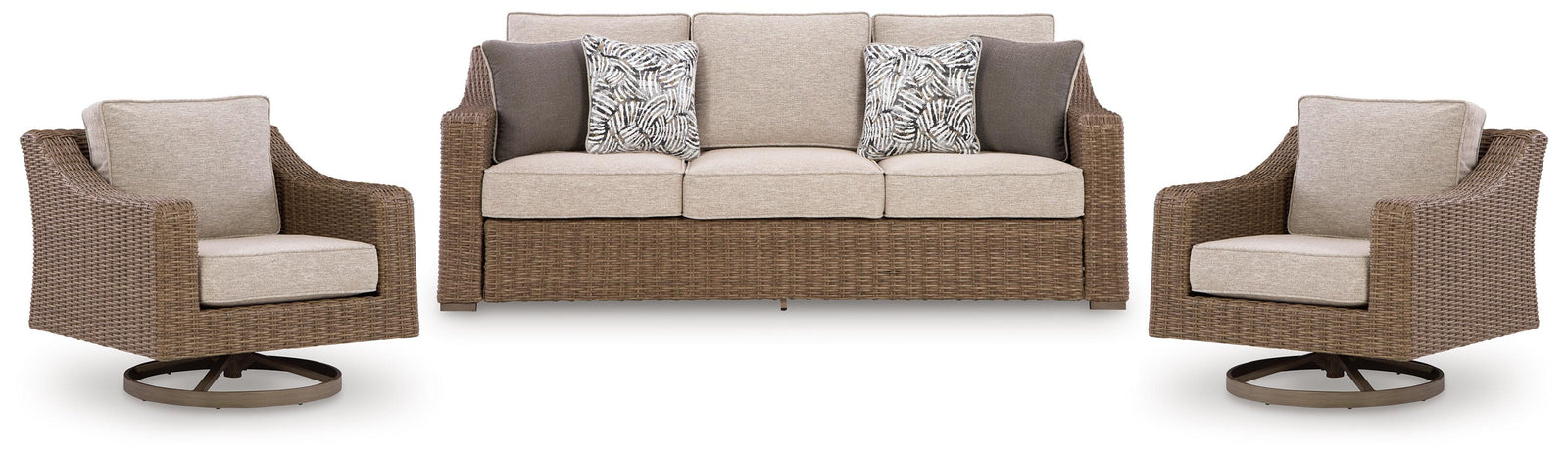 Fire Island Mist* 3-Piece Outdoor Seating Set (Sofa +2 Swivel Rockers)