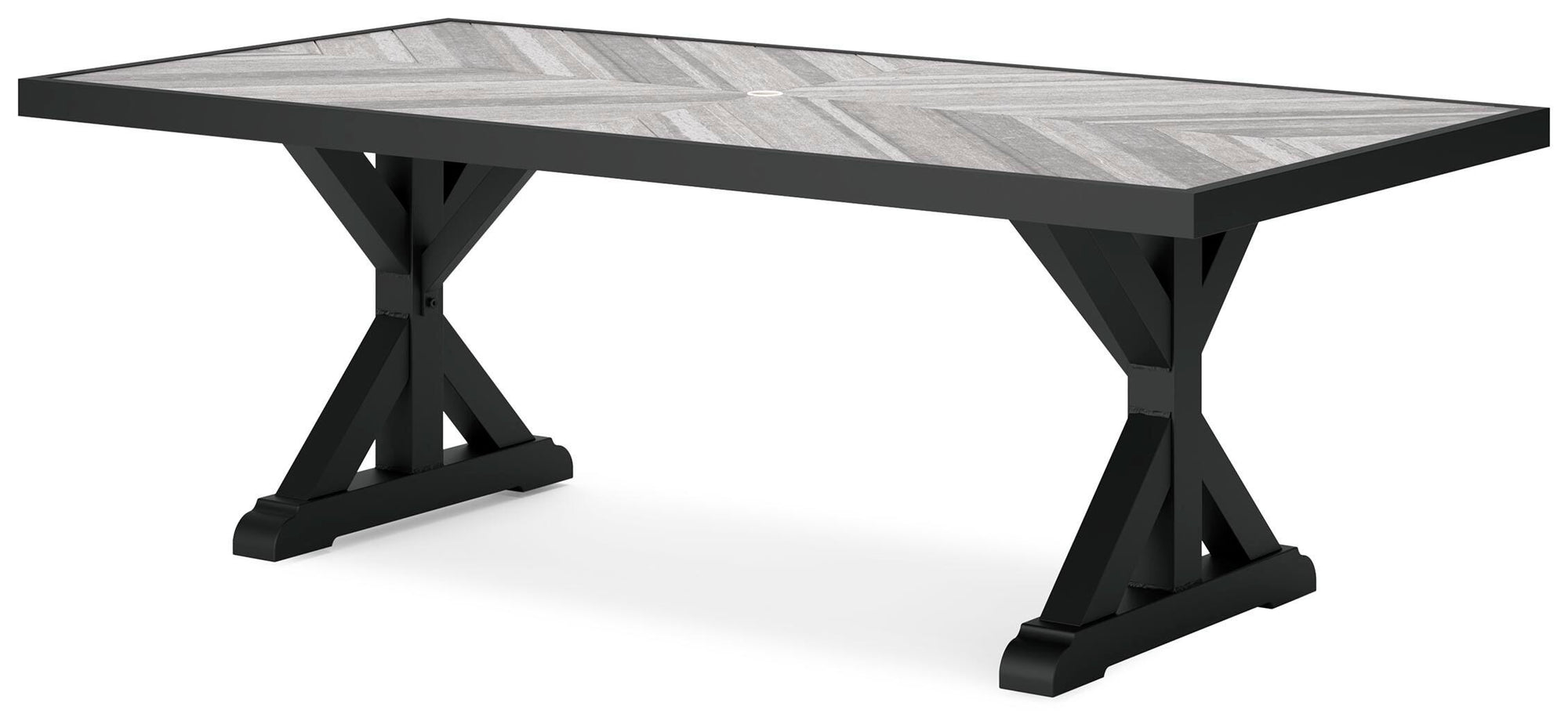 Fire Island Black Outdoor 84" Rect Dining Table
