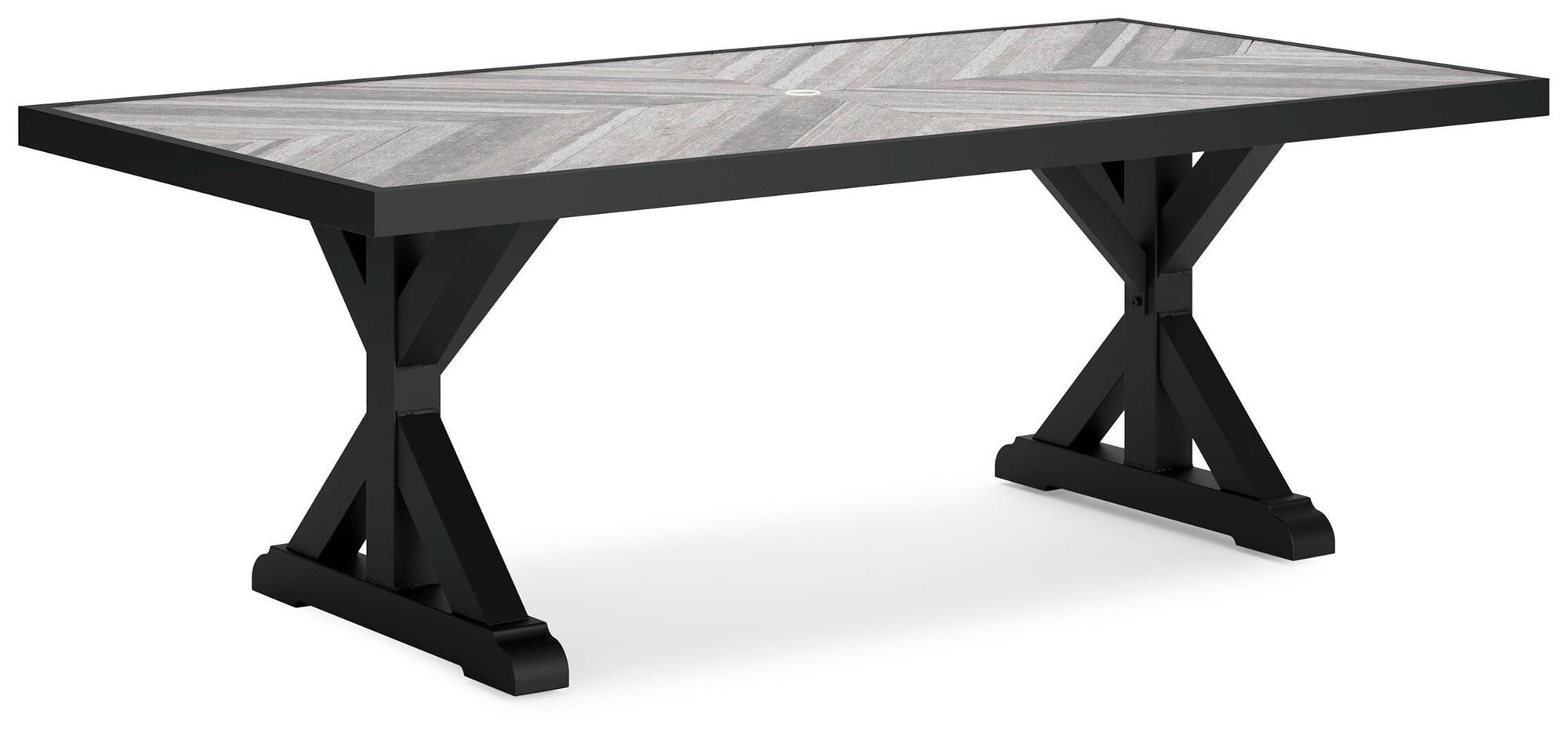 Fire Island Black Outdoor 84" Rect Dining Table