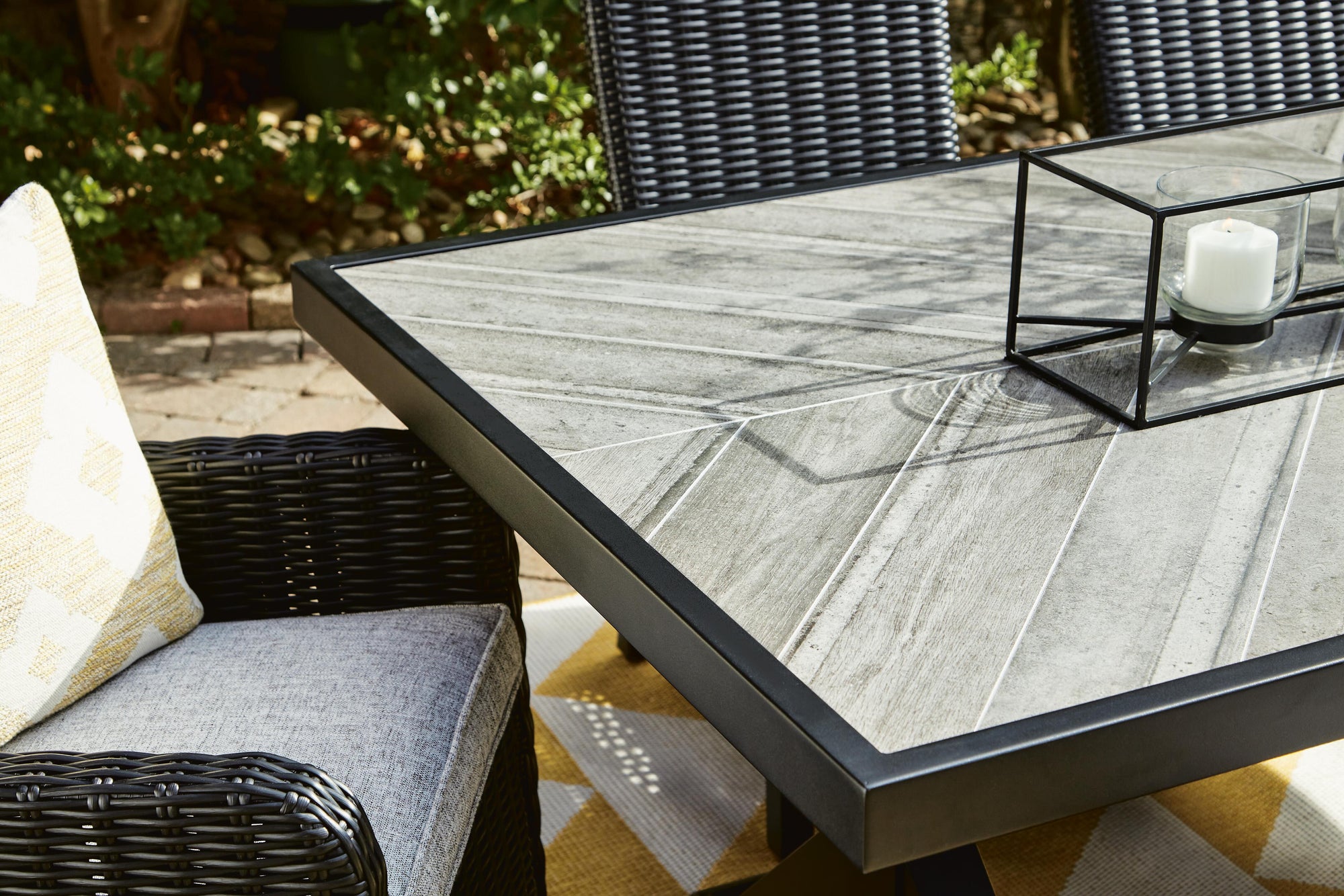 Fire Island Black Outdoor 84" Rect Dining Table