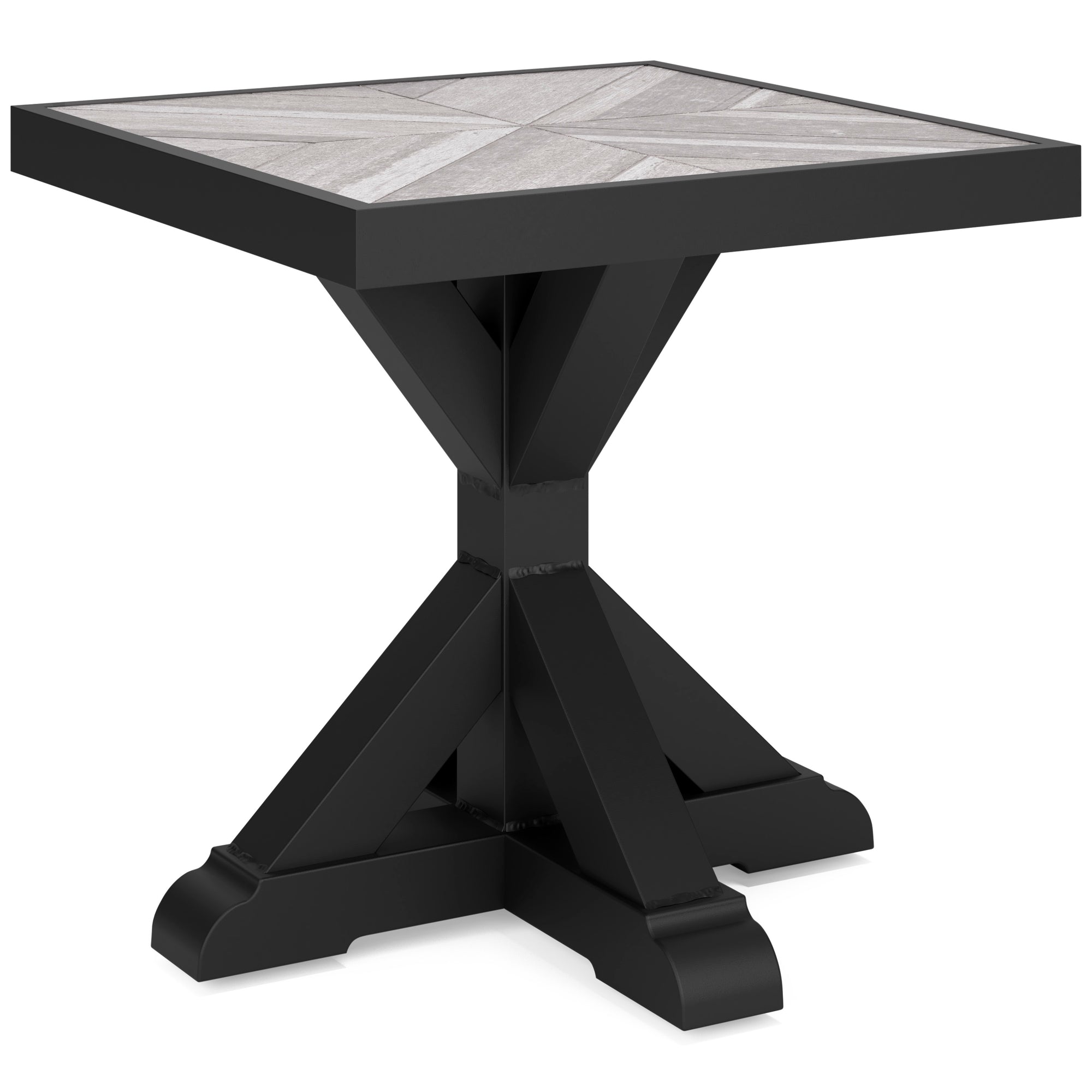 Fire Island Black Outdoor 22&quot; Square End Table