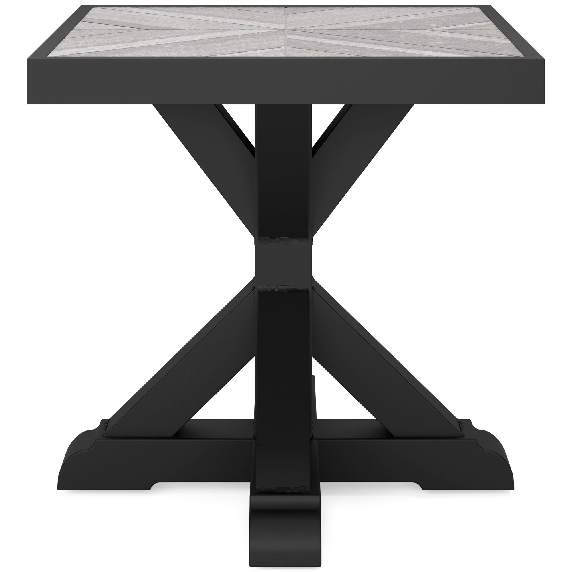 Fire Island Black Outdoor 22&quot; Square End Table