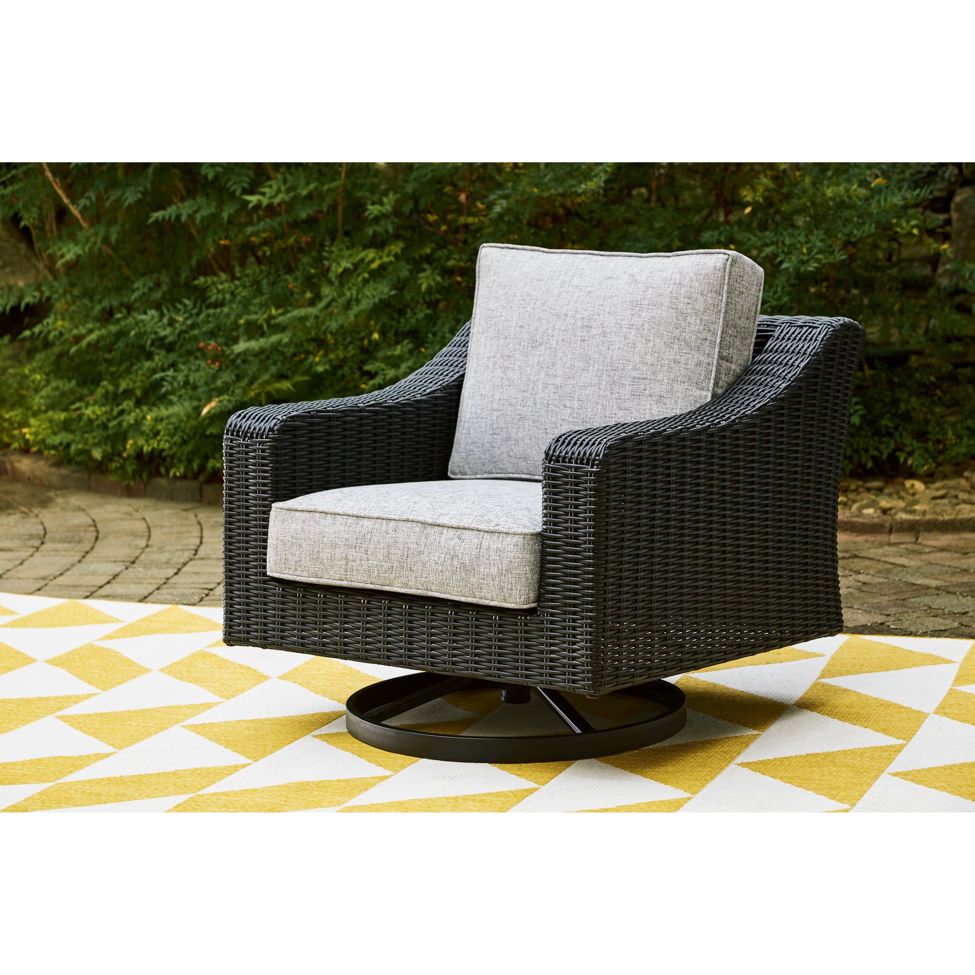 Fire Island Black Outdoor 3-Piece Seating Set (Sofa +2 Swivel Rockers)