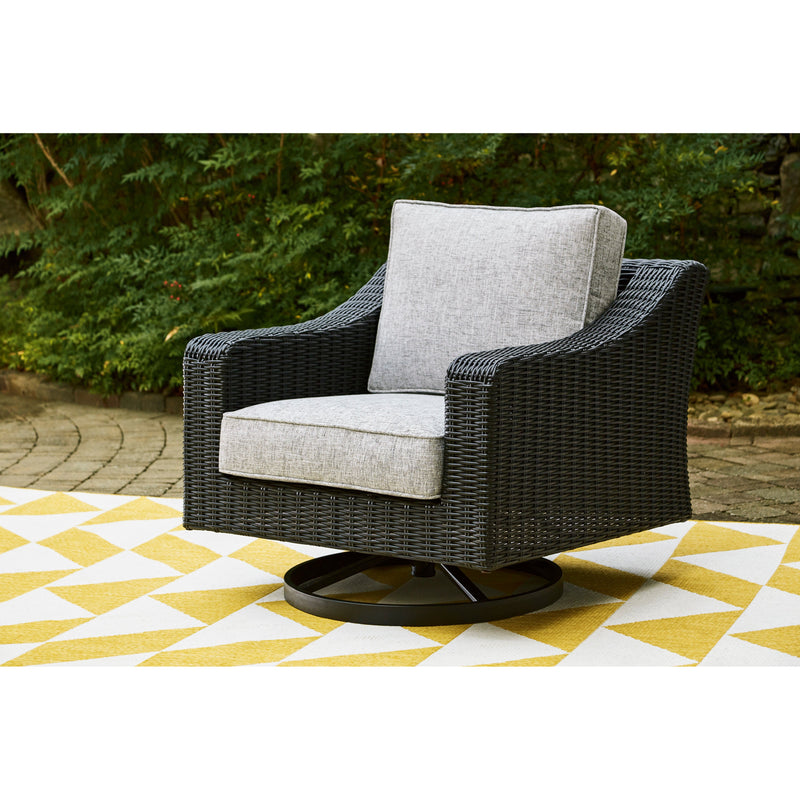 Fire Island Black Outdoor Swivel Rocker Chair