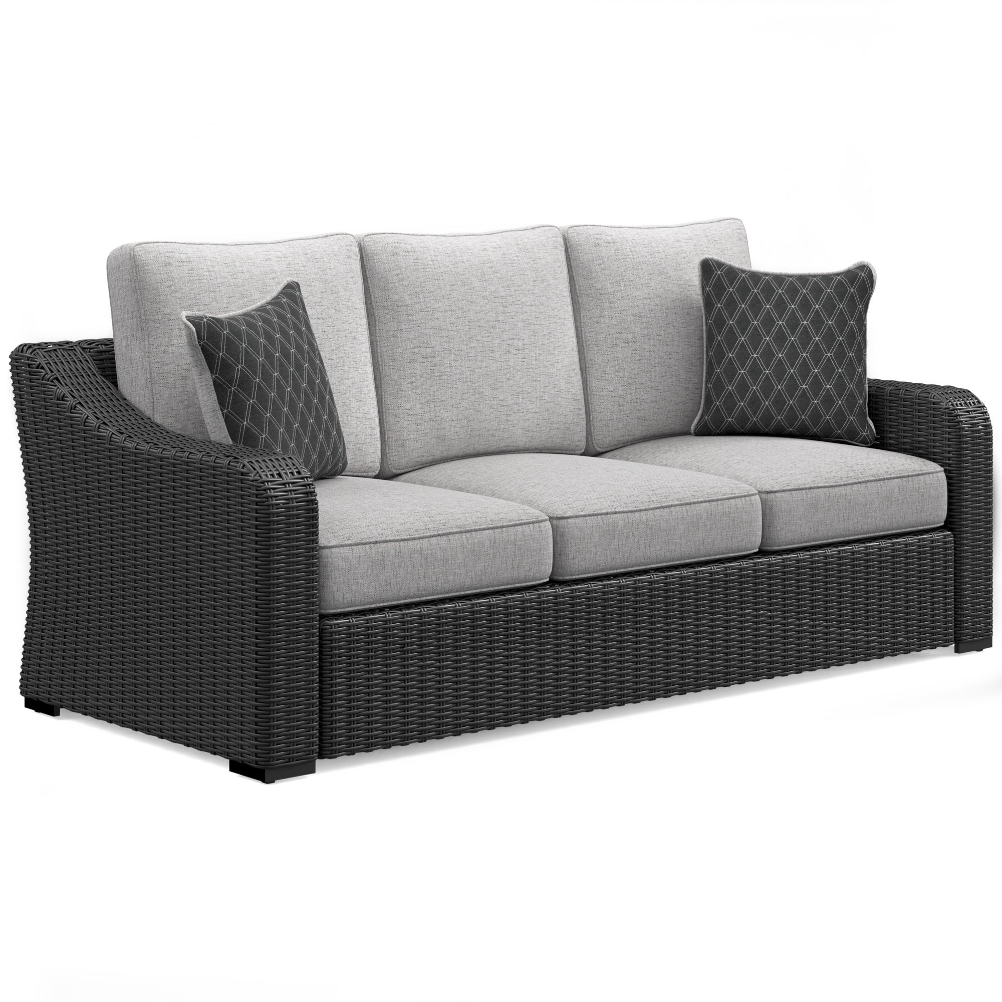 Fire Island Black Outdoor 3-Piece Seating Set (Sofa +2 Swivel Rockers)