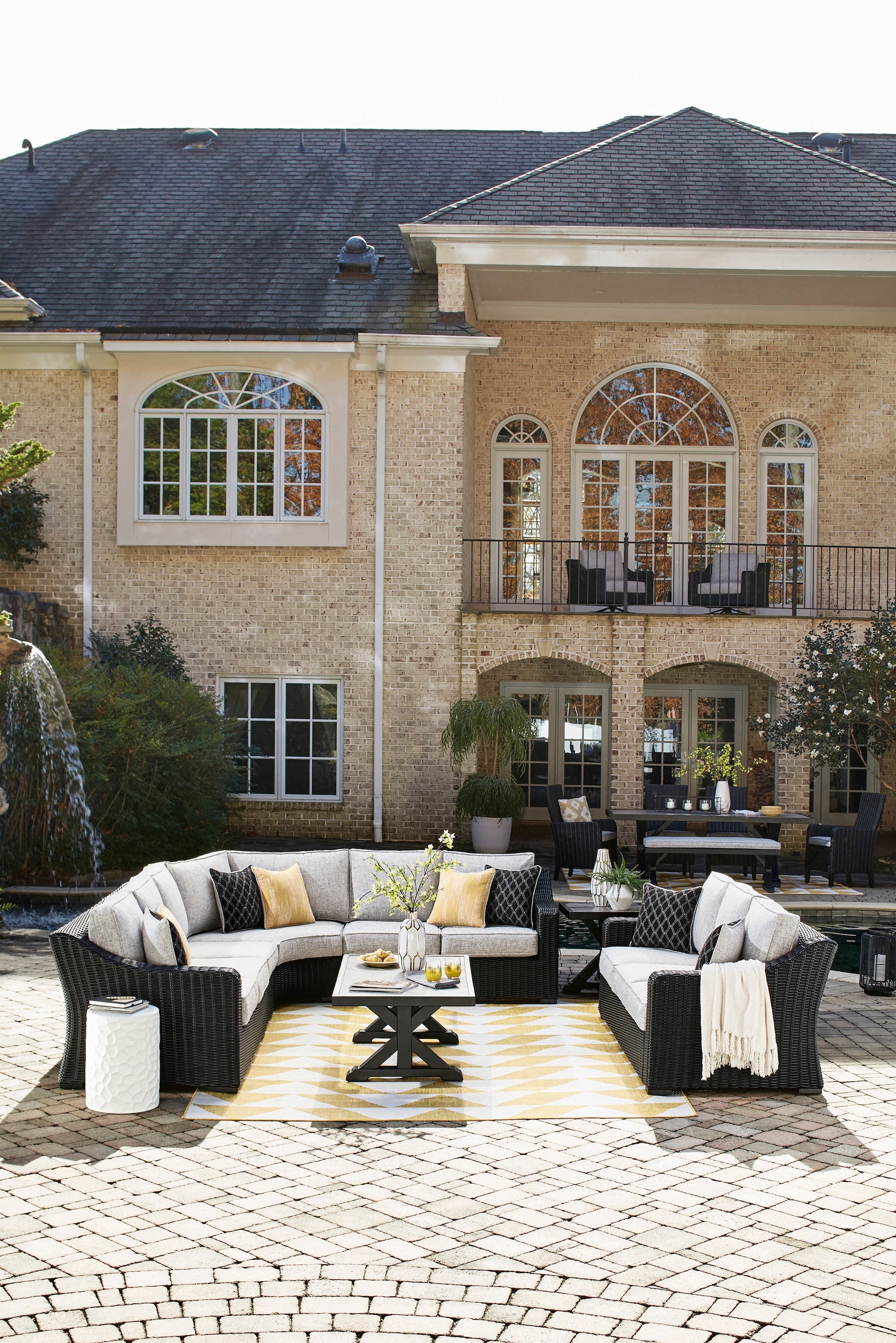 Fire Island Black Outdoor Sectional Set