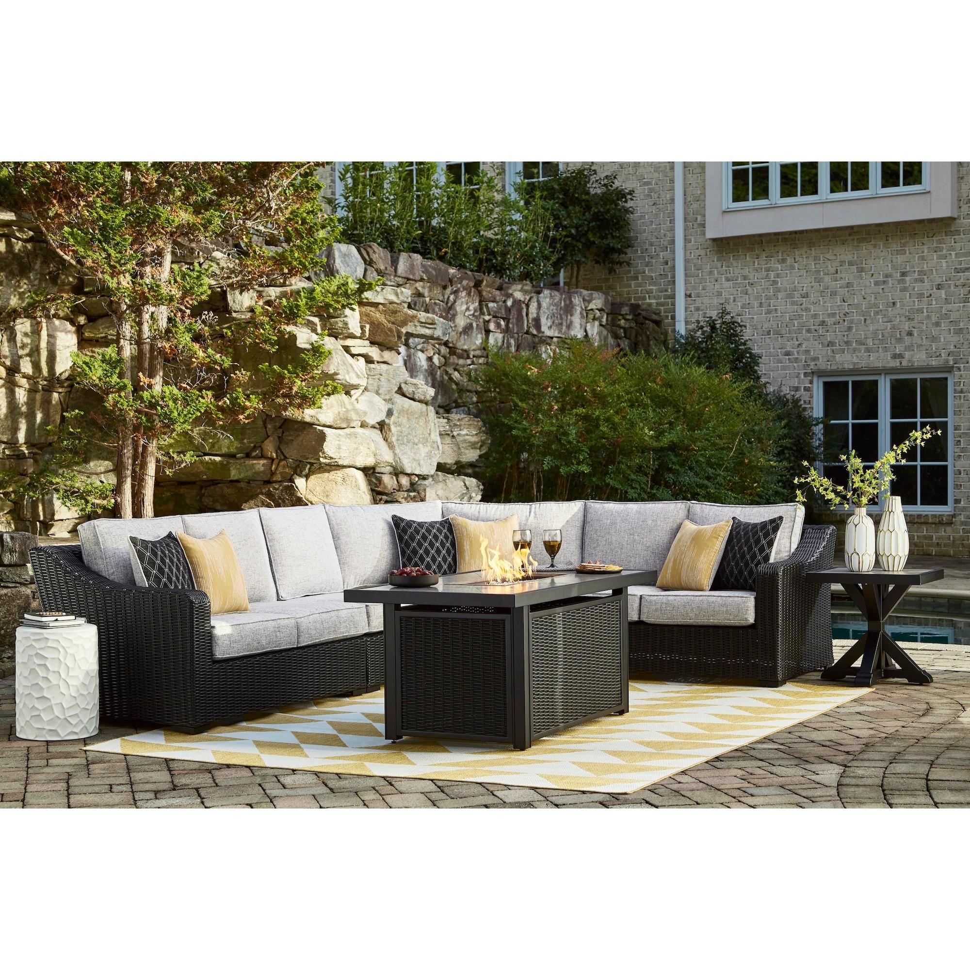 Fire Island Black Outdoor Sectional Set