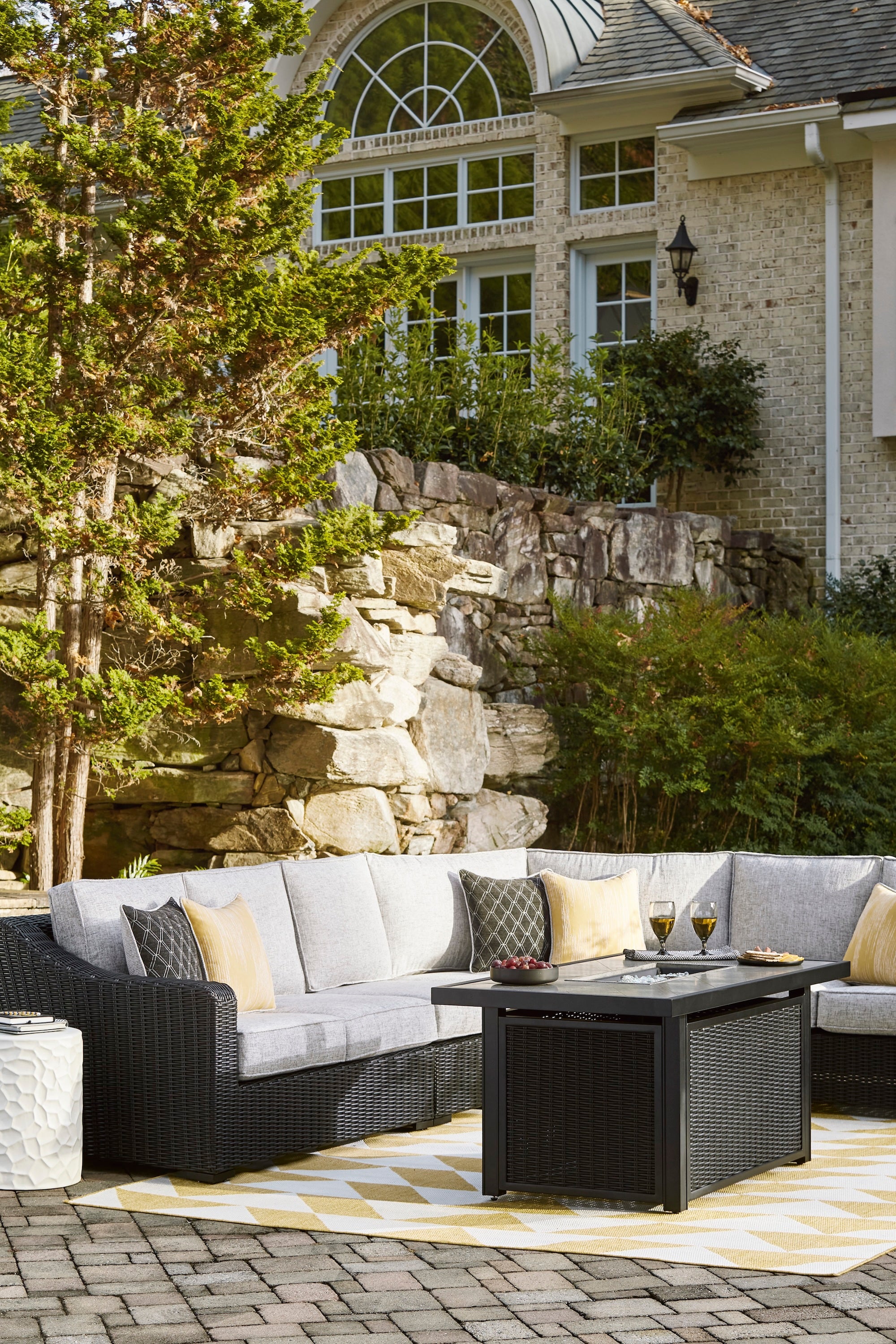 Fire Island Black Outdoor Sectional Set