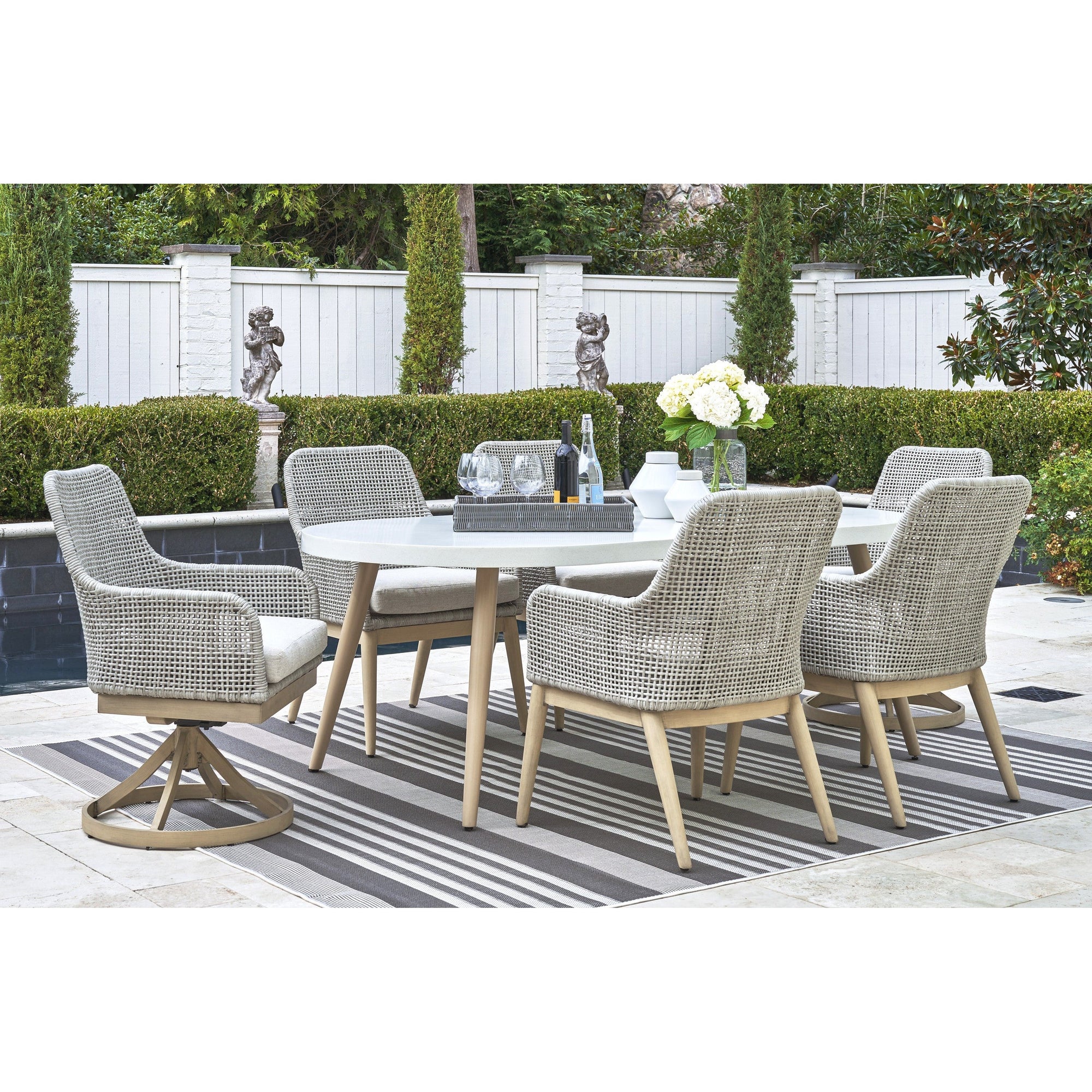 St. Barts Open Weave  7-Piece Outdoor Dining Set