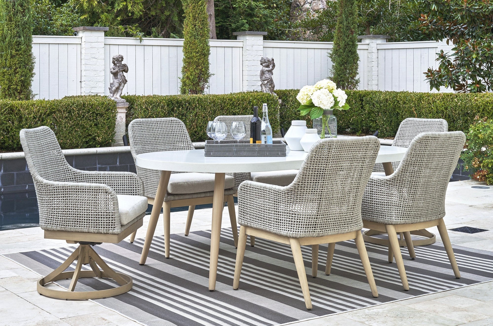 St Barts Open Weave 7pc Outdoor Dining Set