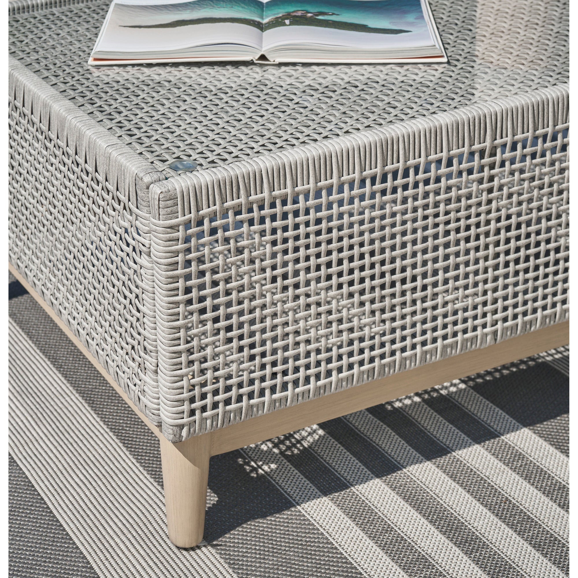 St Barts Outdoor Coffee Table Open Weave  48&quot;