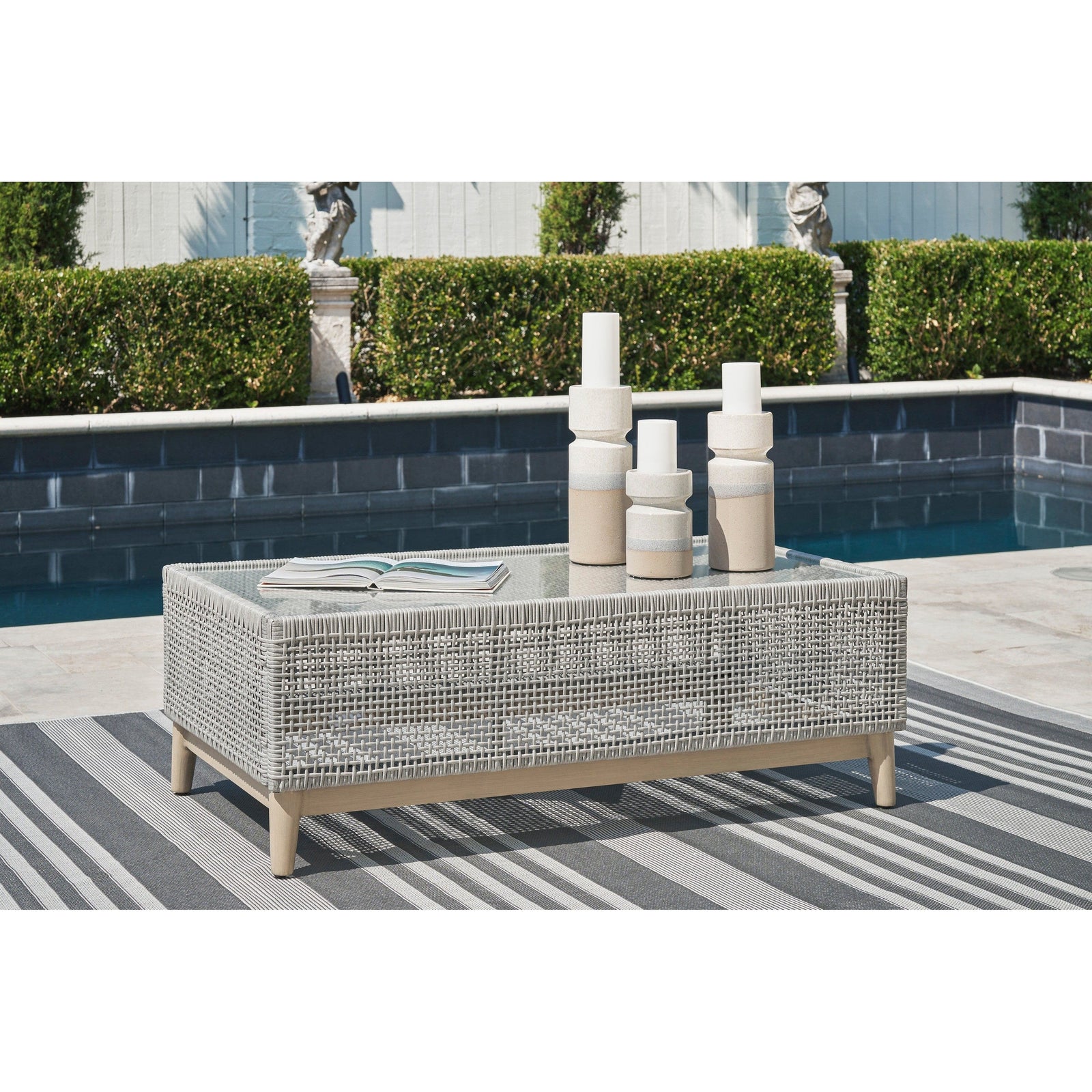 St Barts Outdoor Coffee Table Open Weave  48"