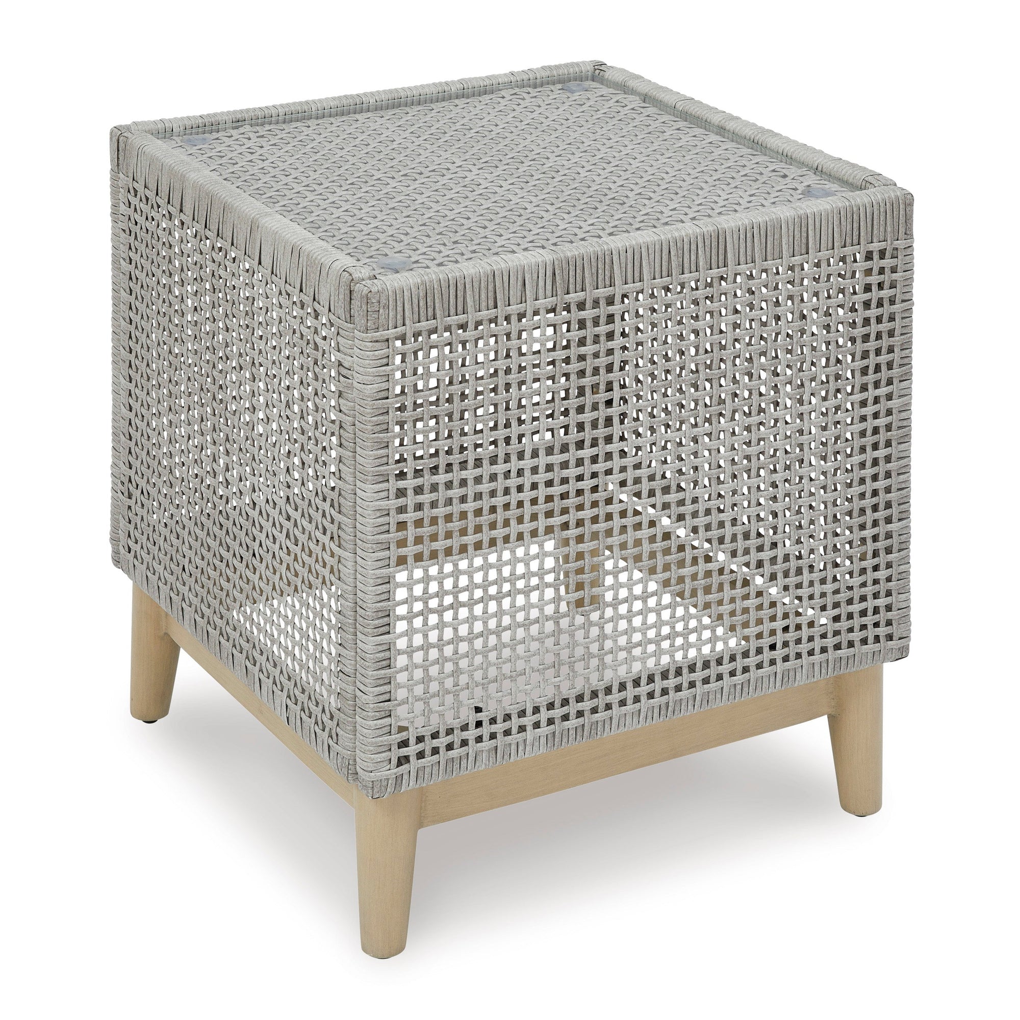 St Barts Open Weave  22&quot; Square Side Table