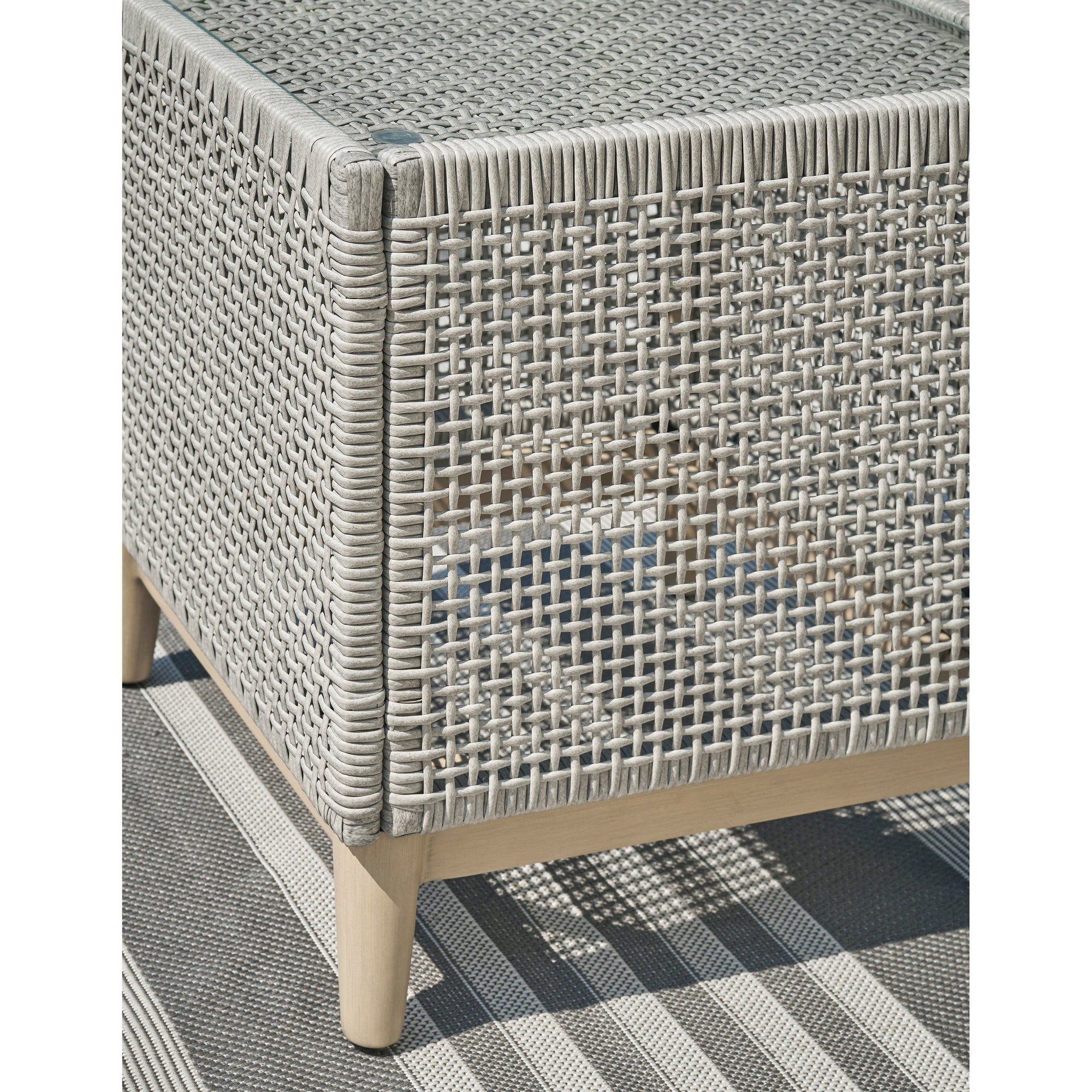 St Barts Open Weave  22&quot; Square Side Table