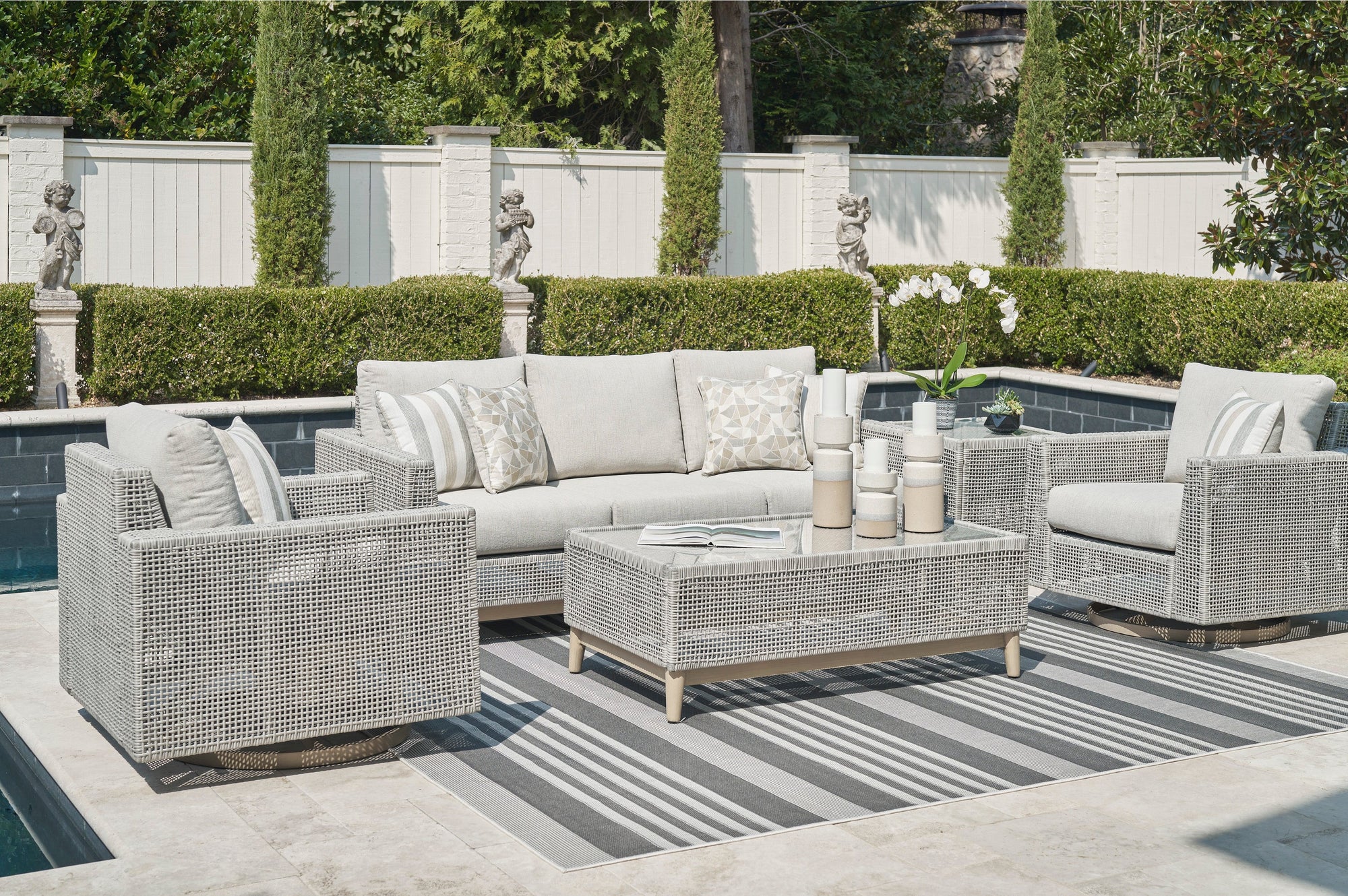 St Barts Open Weave Outdoor 4pc Seating Set