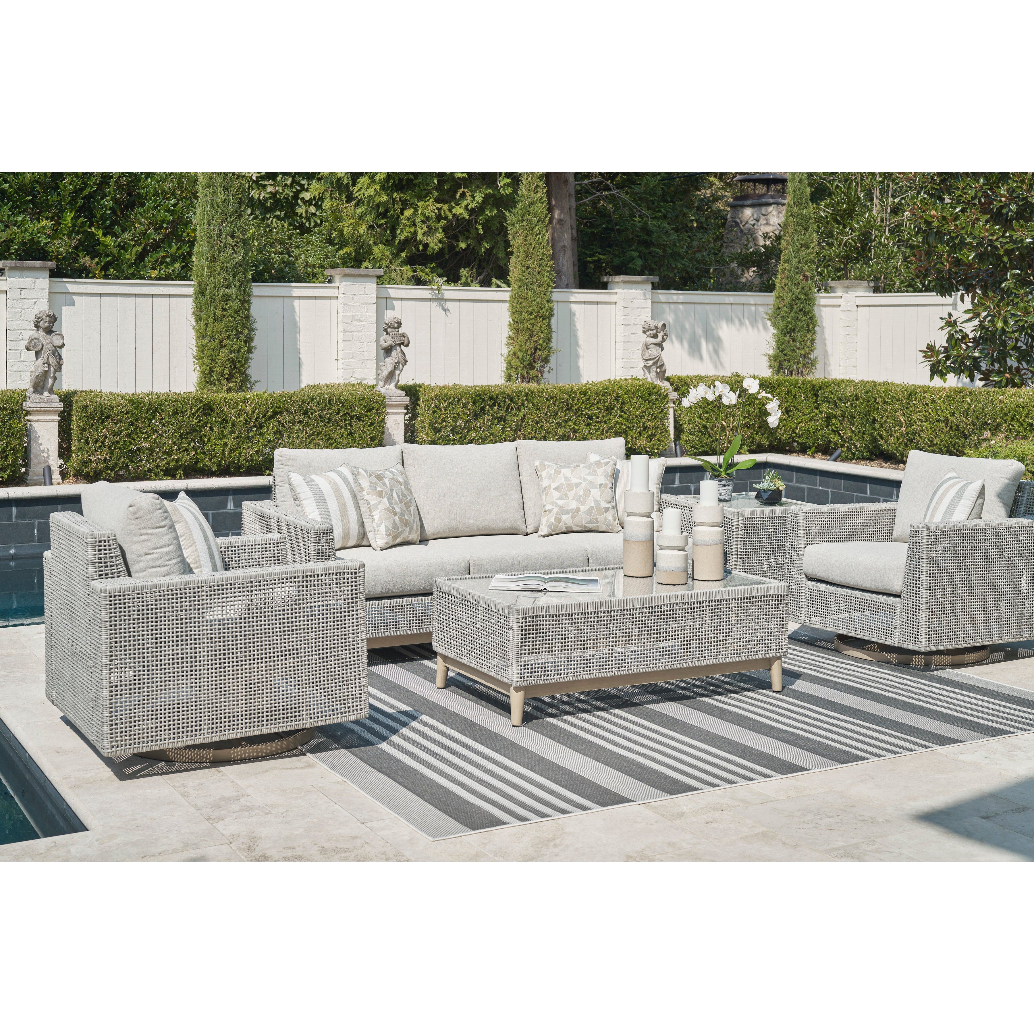 St Barts Open Weave Outdoor 4pc Seating Set - peter andrews