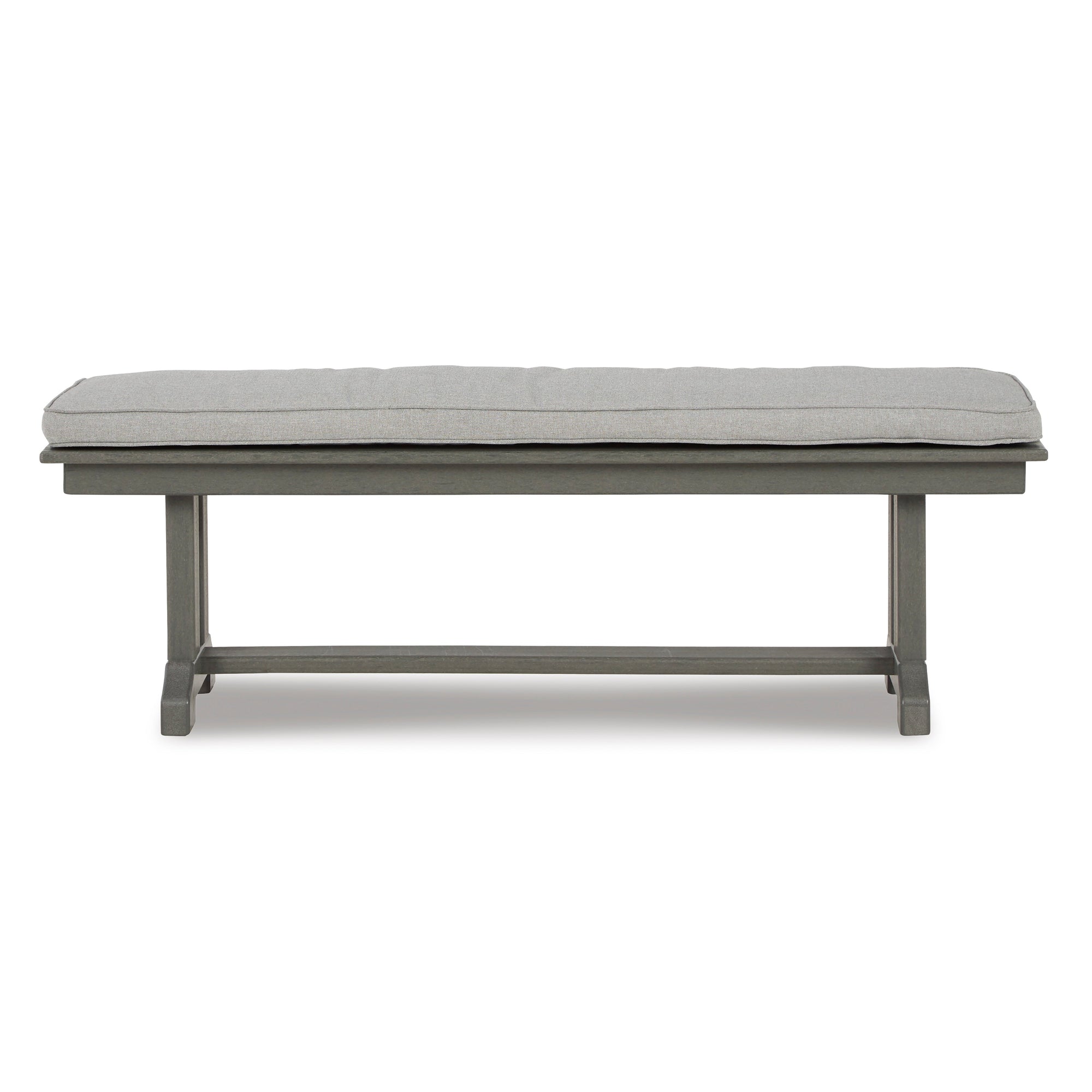 Poly Grey Outdoor Bench with Cushion