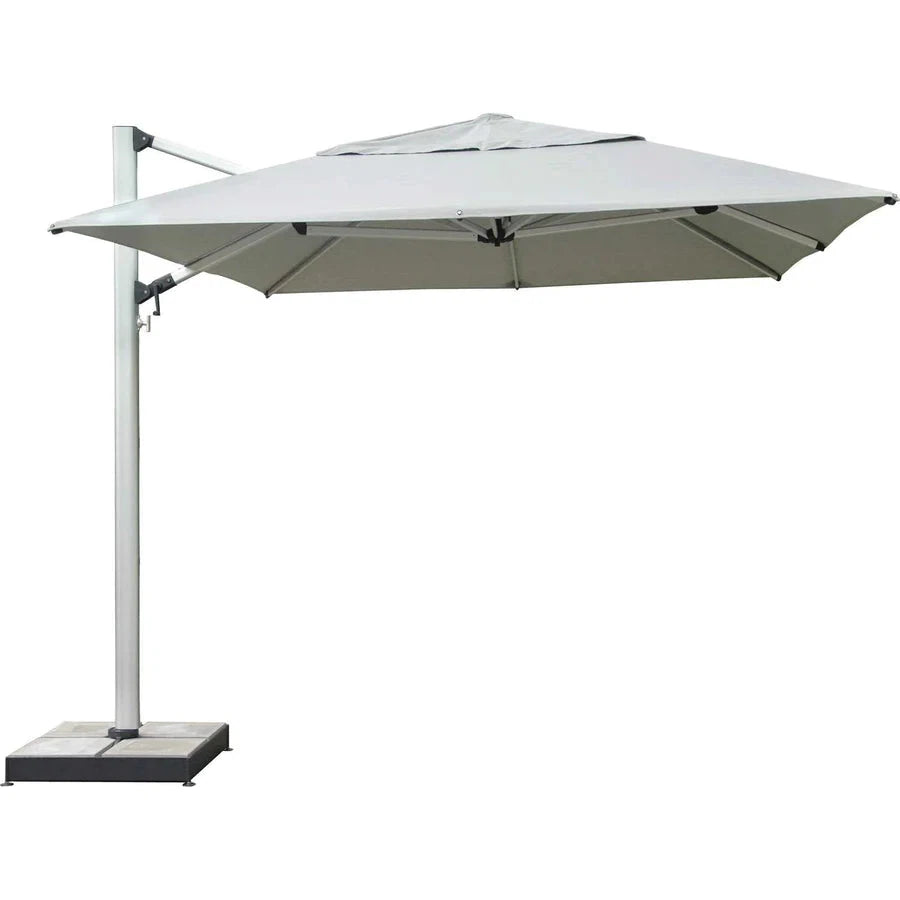 Polaris 13-Foot Cantilever Umbrella with Base - Treasure Garden Commercial Grade High-Performance in White (FLOOR SAMPLE)